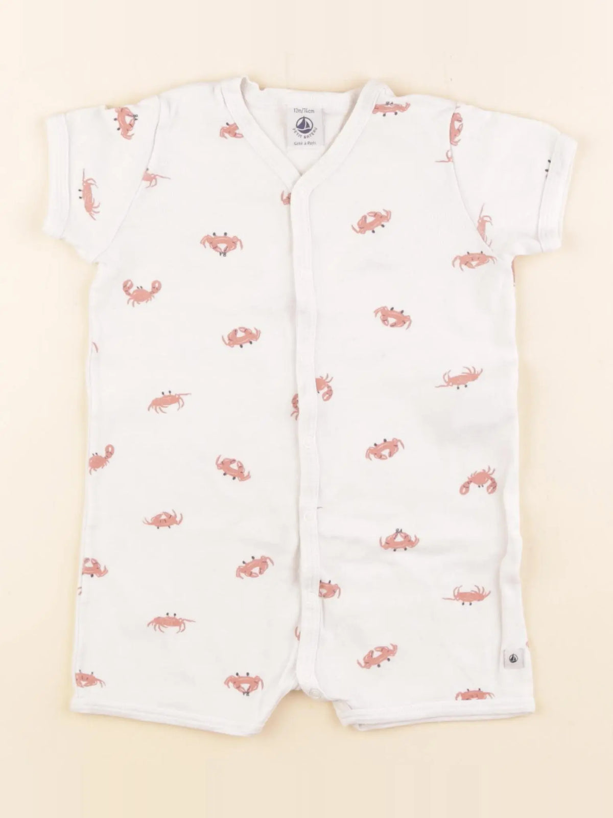 Petit Bateau - pyjama coton blanc - 12 mois