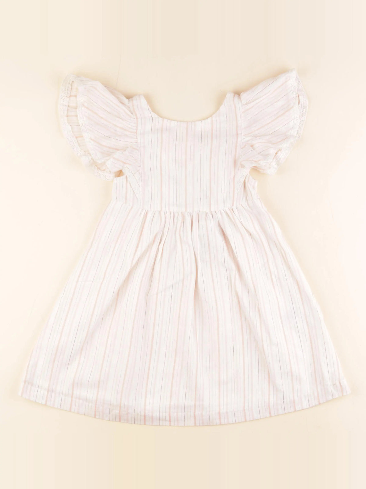Vertbaudet - robe beige, rose, or - 5 ans