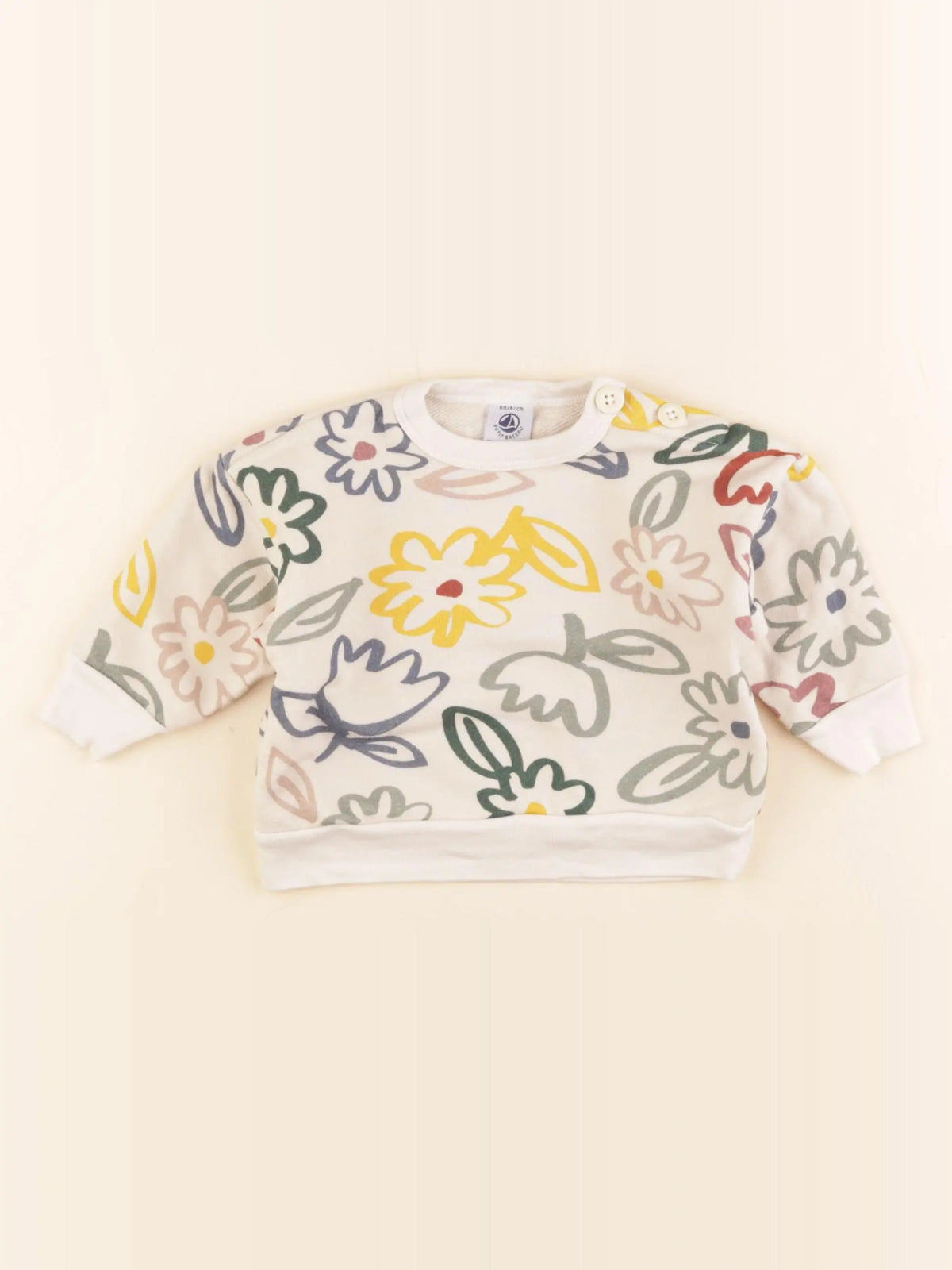 Petit Bateau - sweat beige - 6 mois