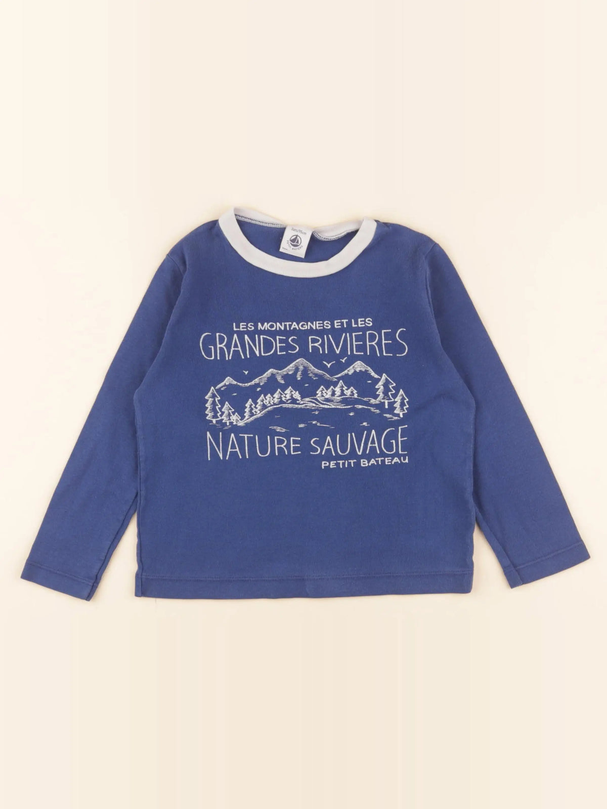 Petit Bateau - tee-shirt bleu - 3 ans
