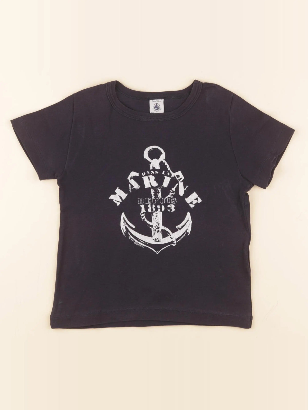 Petit Bateau - tee-shirt bleu - 5 ans