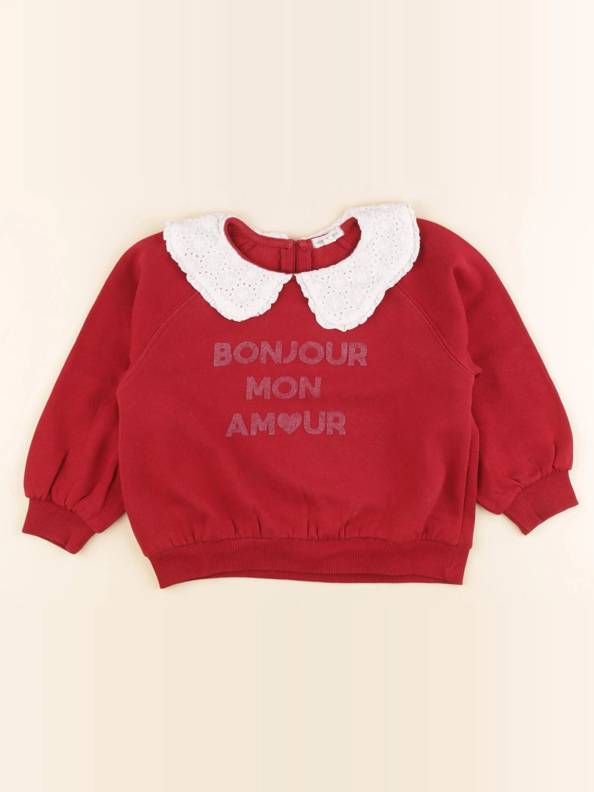 Vertbaudet - sweat rouge - 6 ans