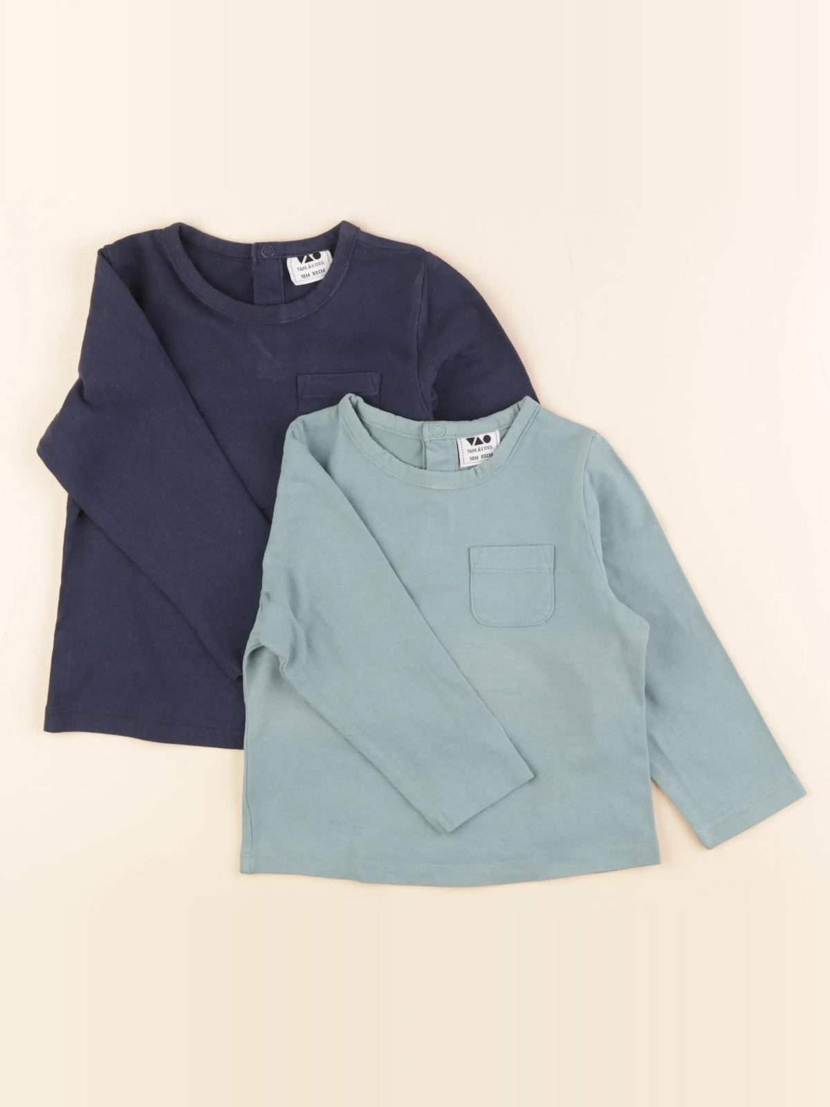 Tape à l'oeil - lot de 2 tee-shirts vert, bleu - 18 mois