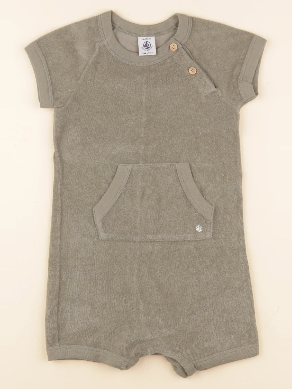 Petit Bateau - combinaison vert - 24 mois