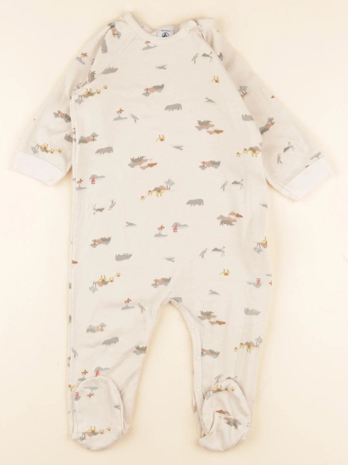 Petit Bateau - pyjama coton beige - 18 mois
