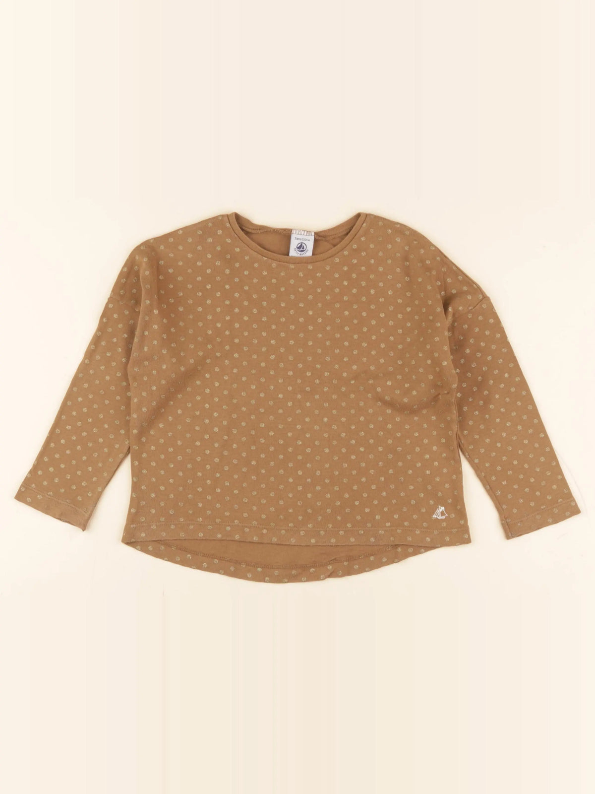 Petit Bateau - tee-shirt marron, or - 5 ans