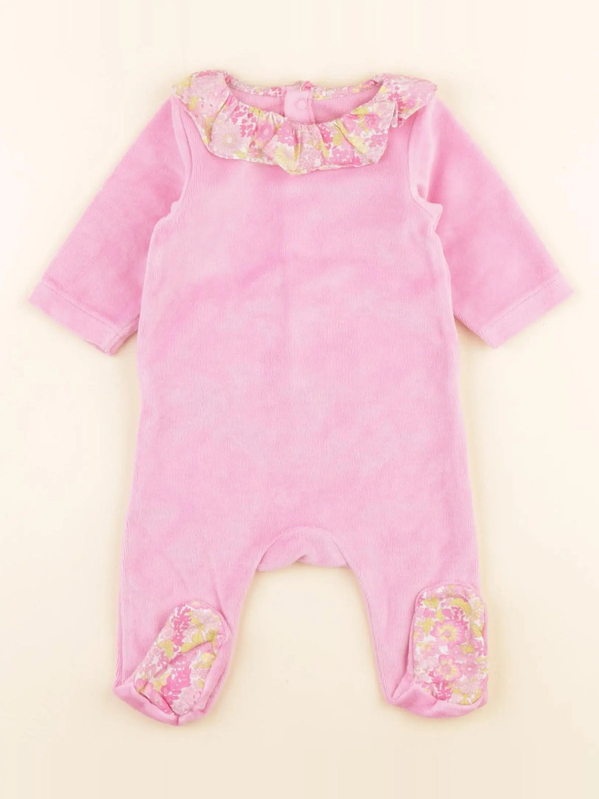 Jacadi - pyjama velours rose - 3 mois