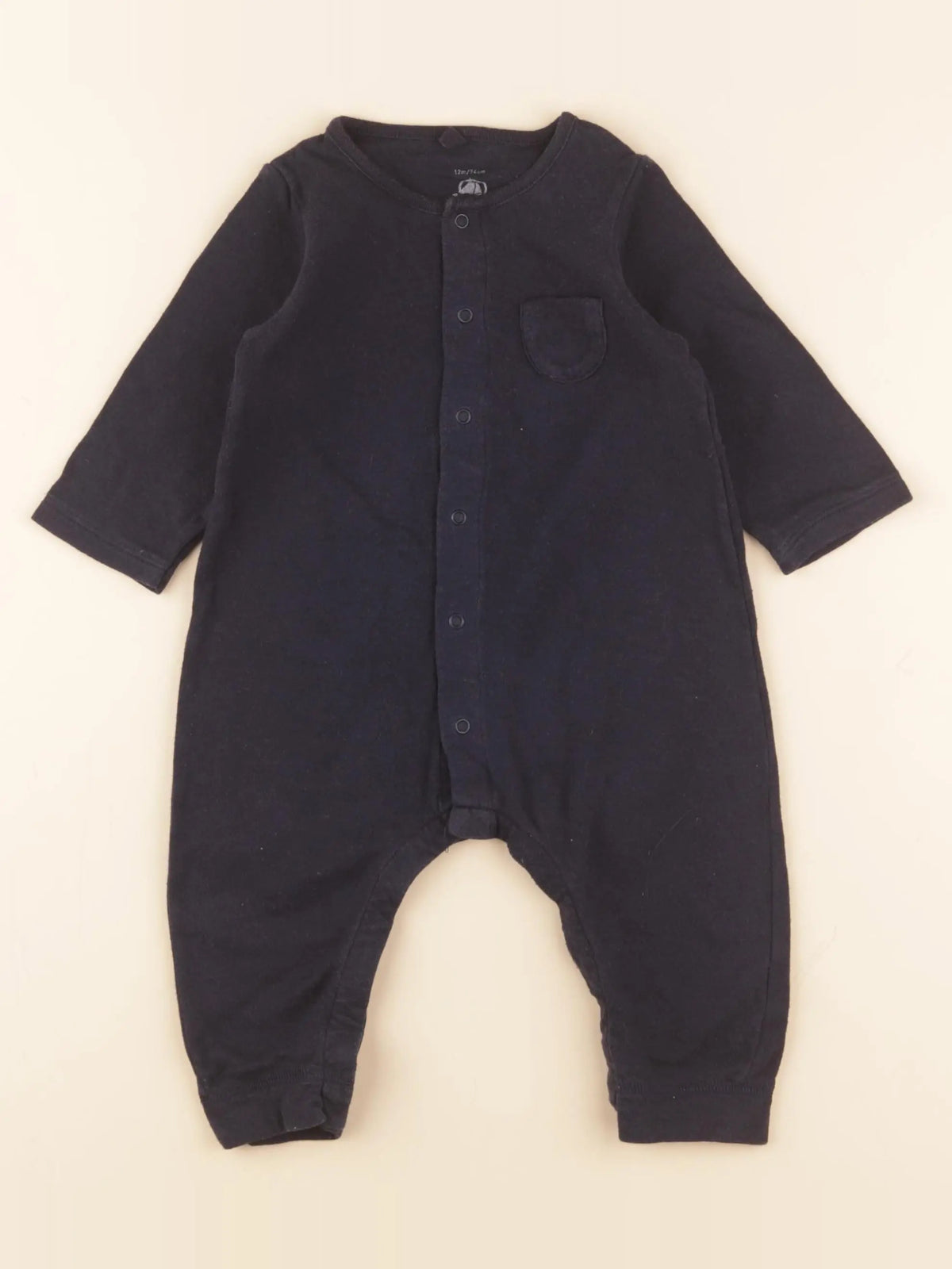 Petit Bateau - pyjama coton bleu - 12 mois