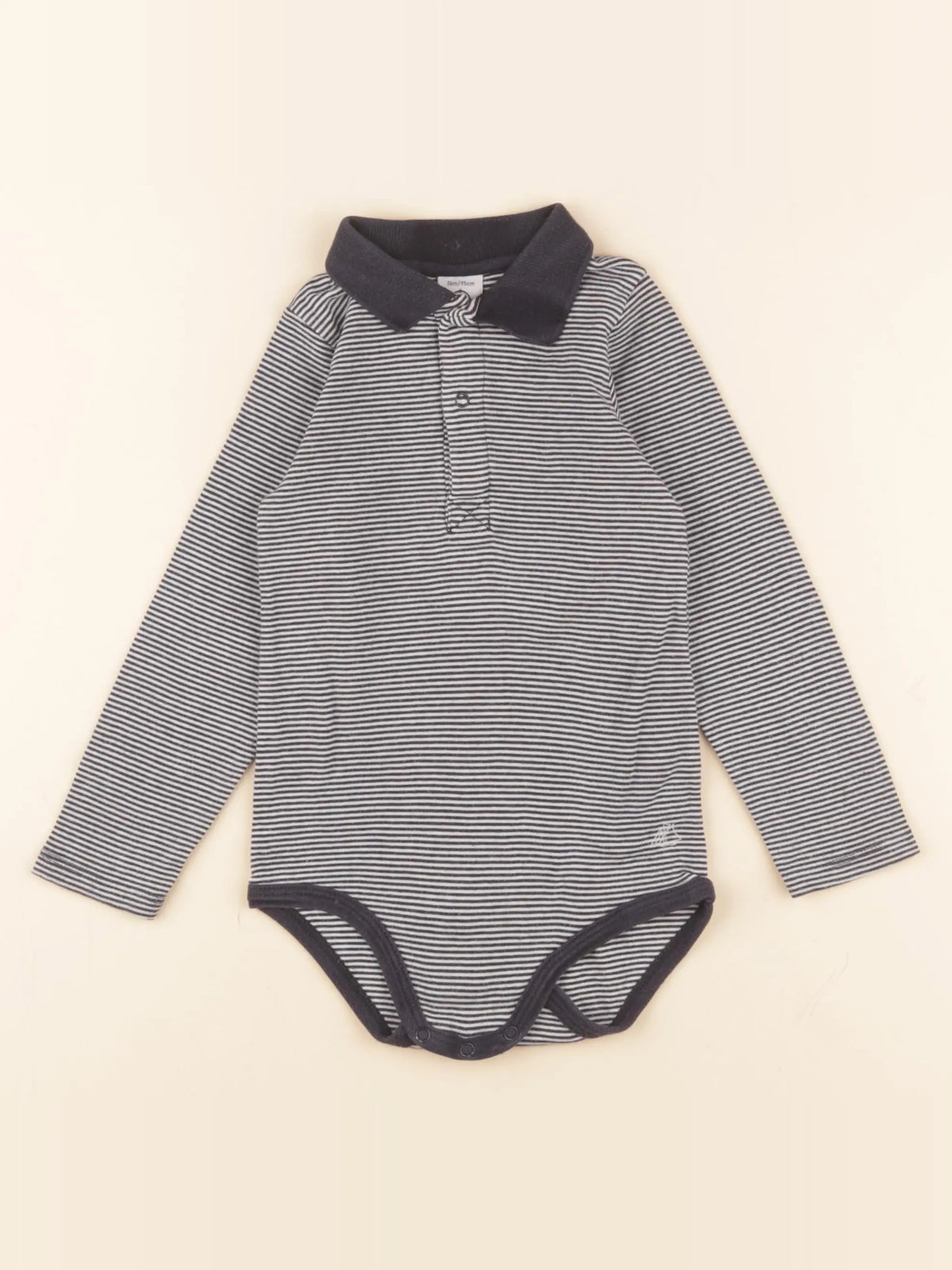 Petit Bateau - body à col bleu - 36 mois