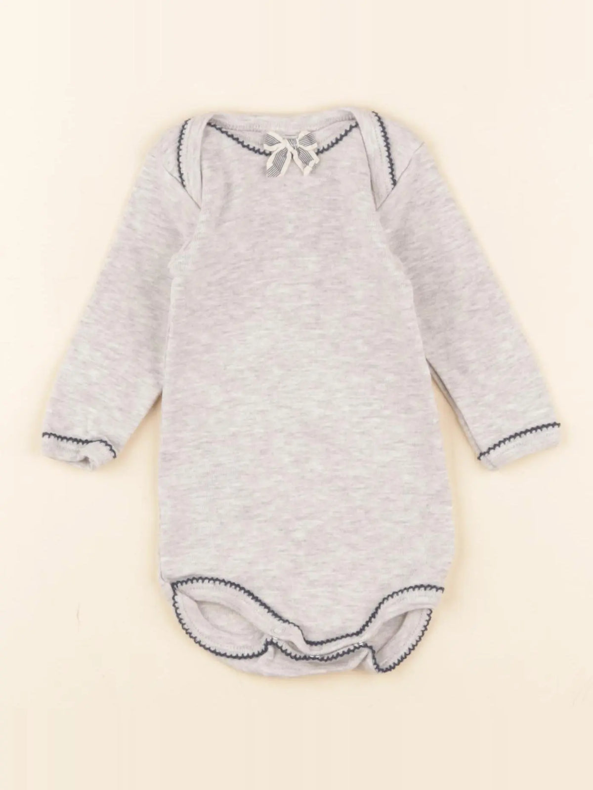 Petit Bateau - body gris - 3 mois
