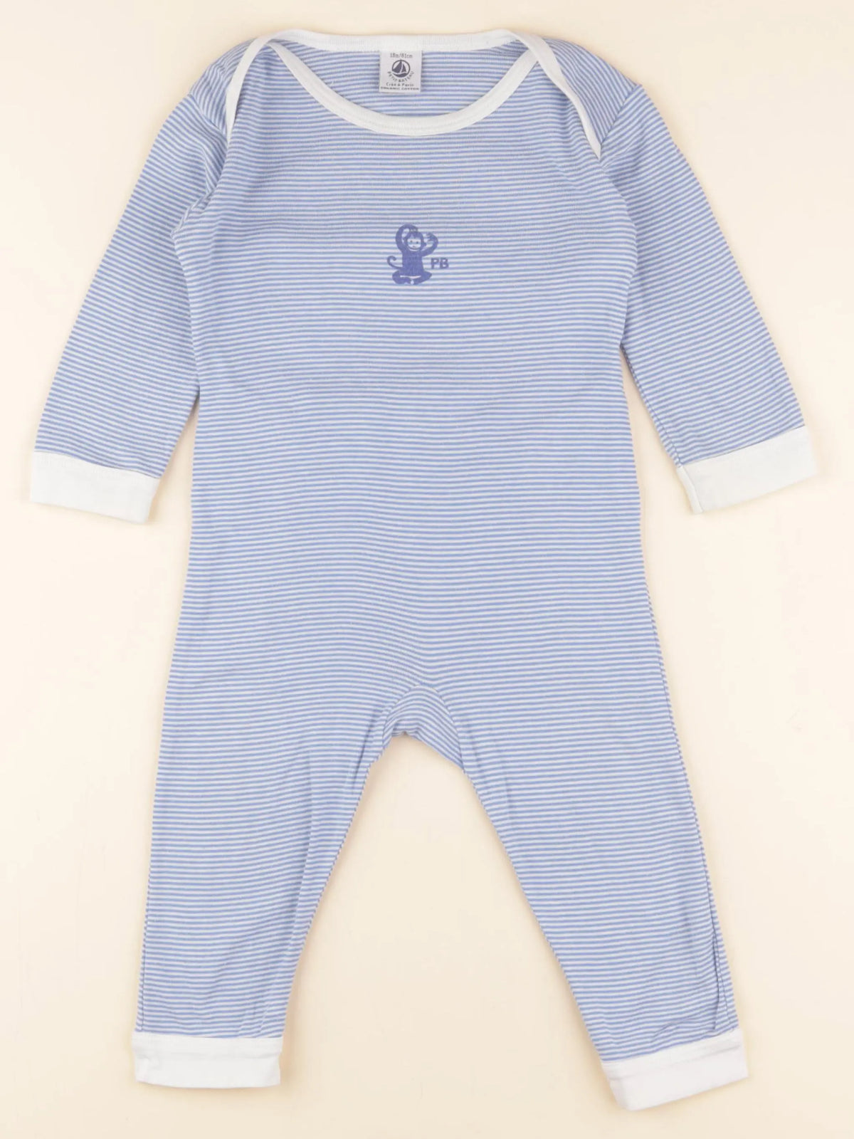 Petit Bateau - pyjama coton bleu - 18 mois