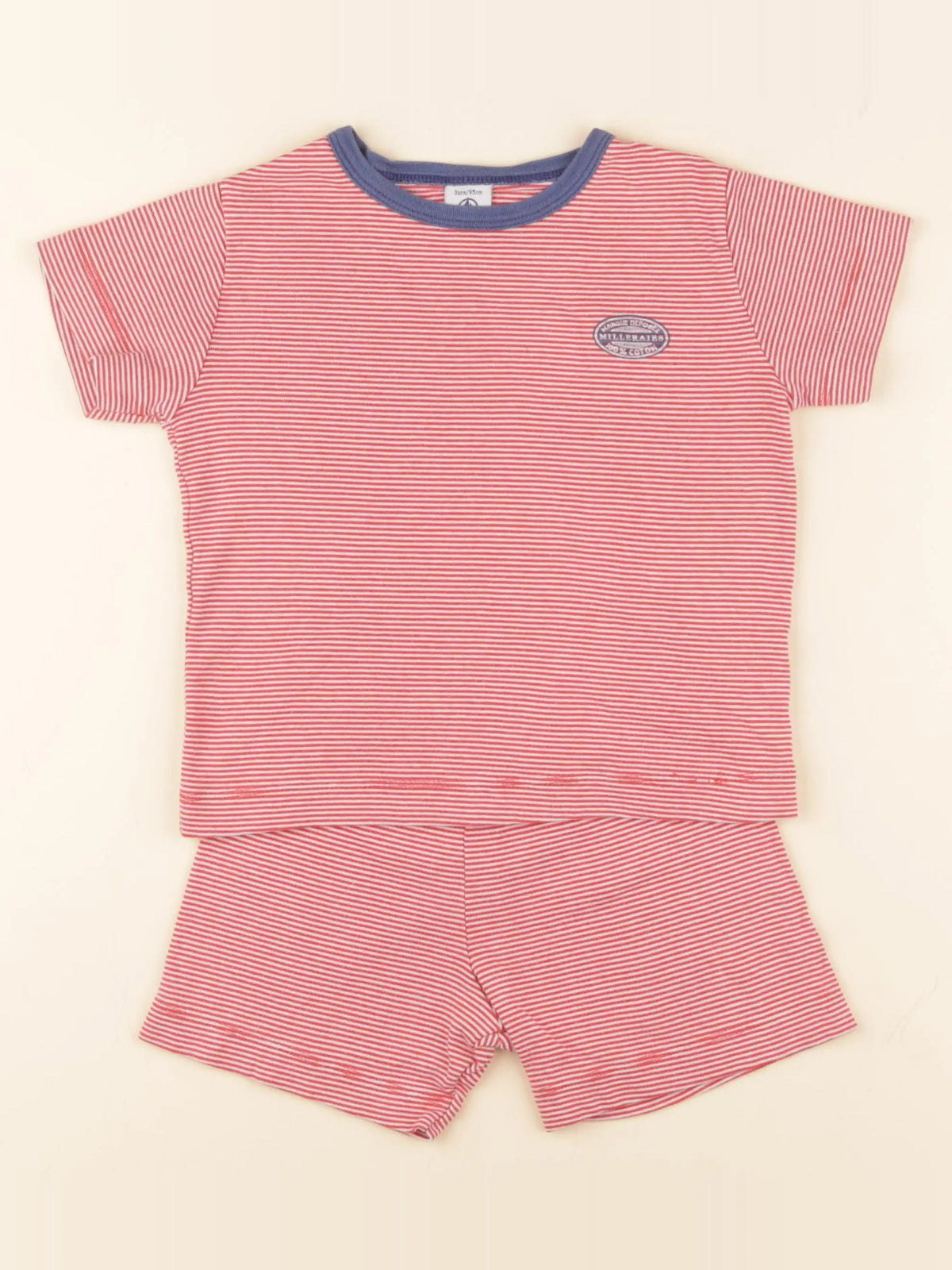 Petit Bateau - pyjama coton rouge - 3 ans