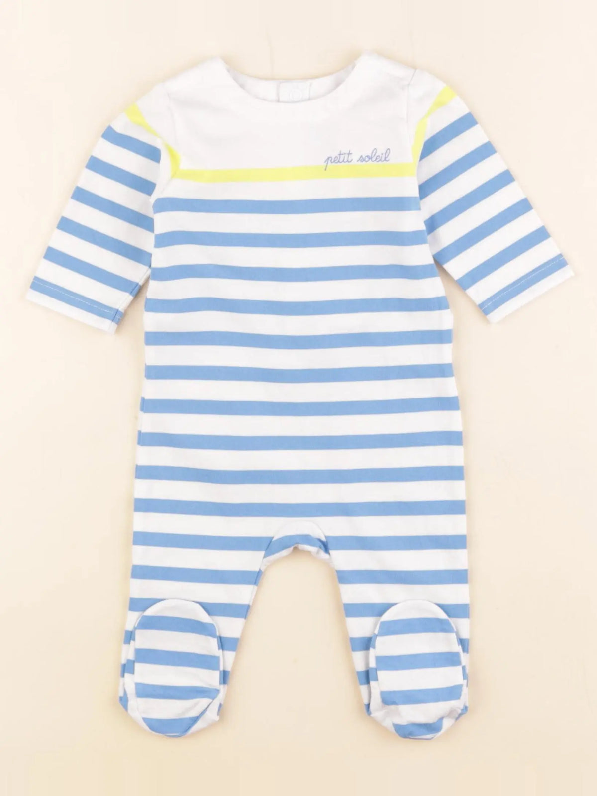 Jacadi - pyjama coton blanc, bleu - 3 mois
