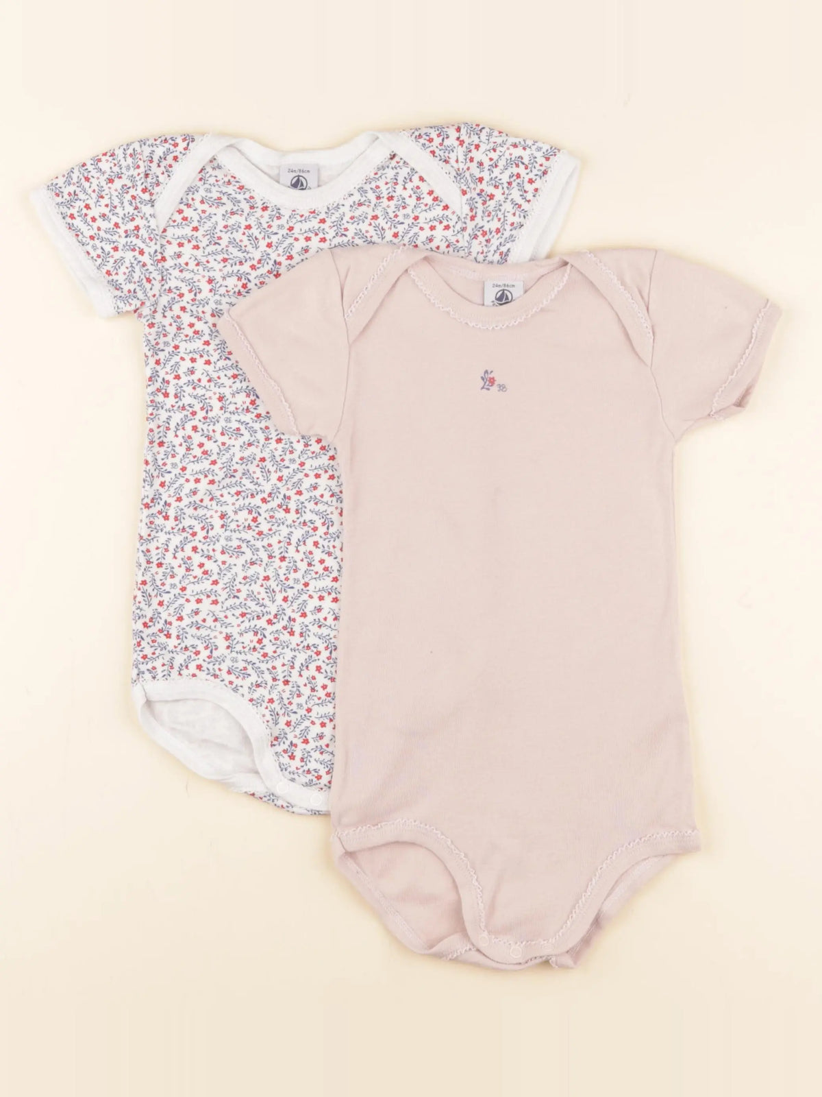 Petit Bateau - lot de 2 bodies en coton multicolore - 24 mois