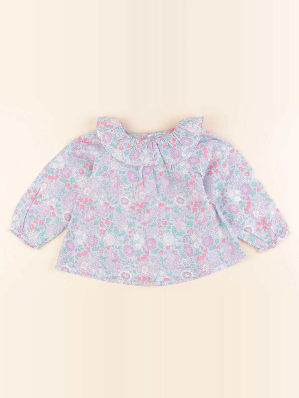 Jacadi - blouse liberty bleu, violet - 12 mois