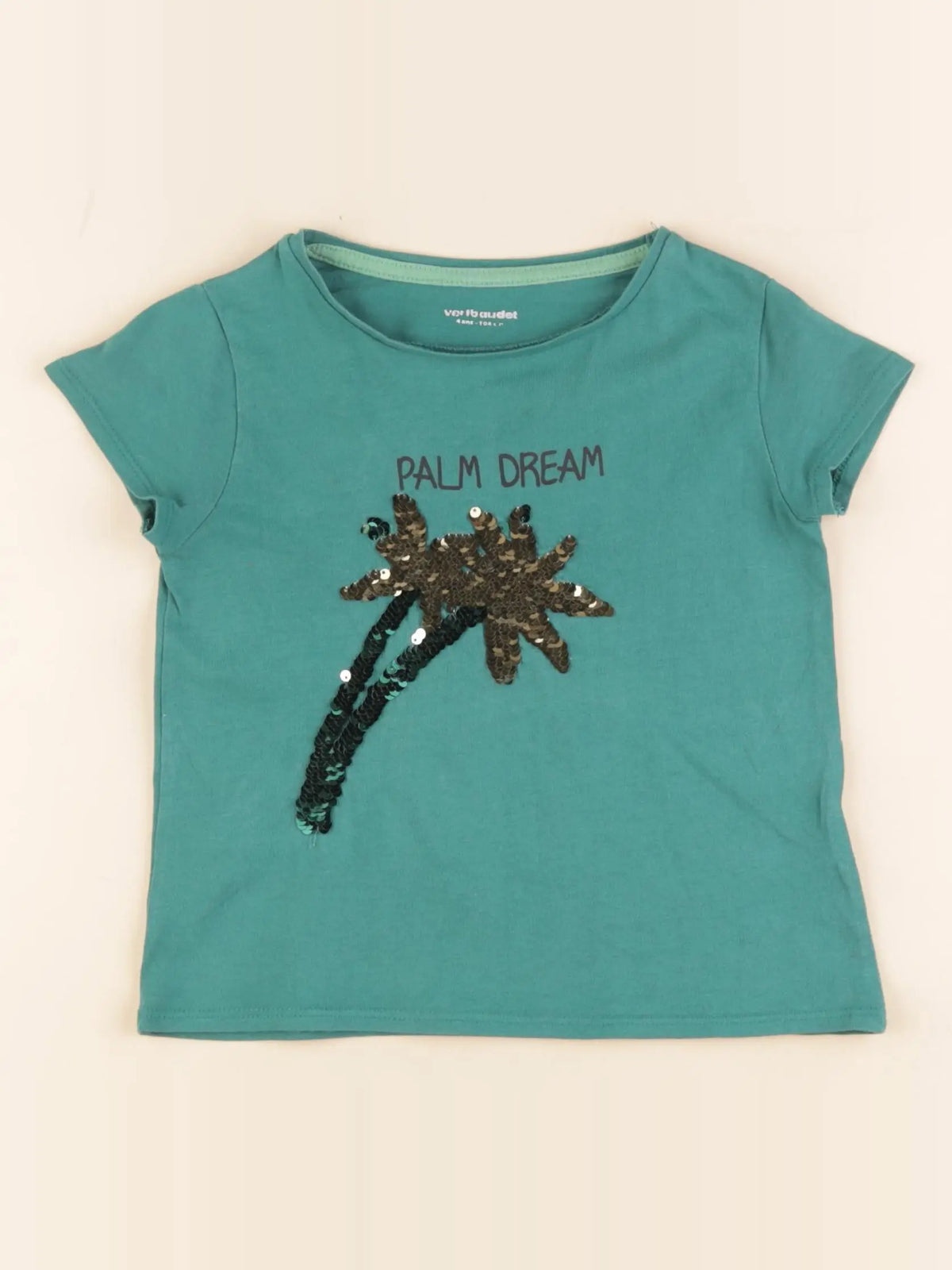 Vertbaudet - tee-shirt vert, or - 4 ans