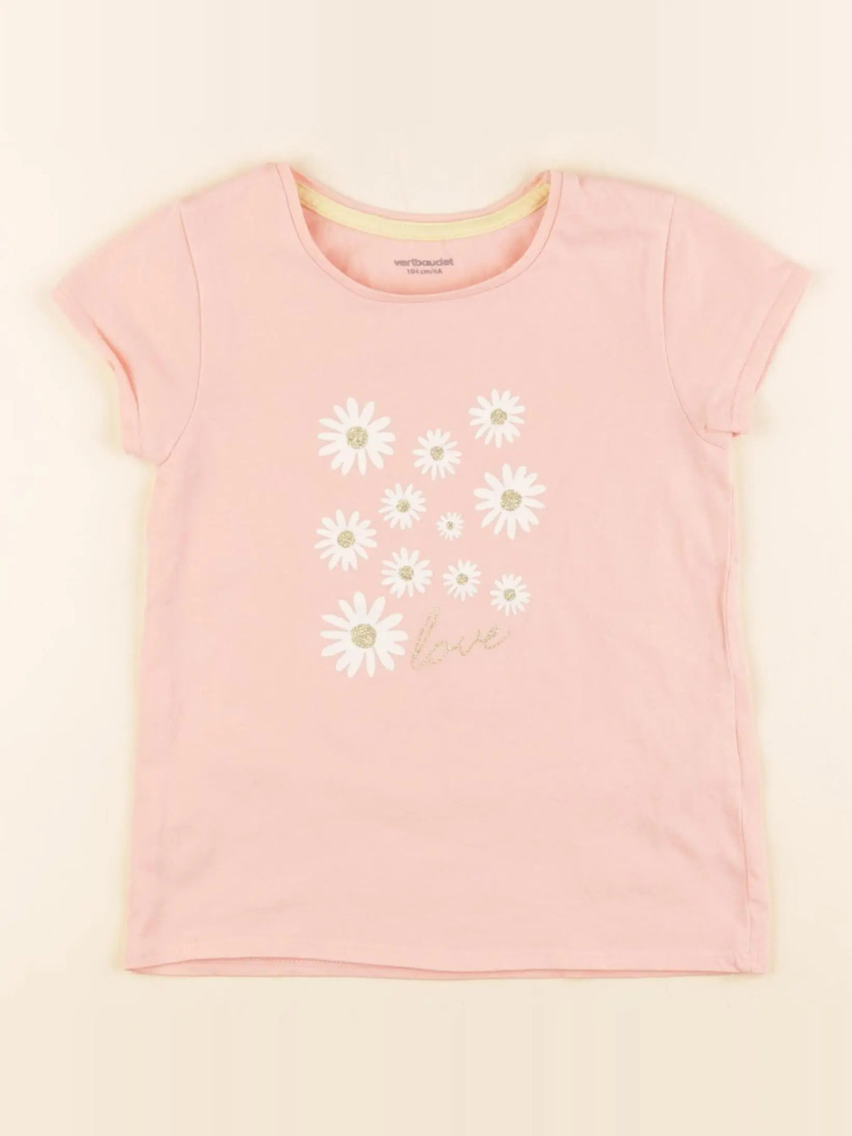 Vertbaudet - tee-shirt rose - 4 ans