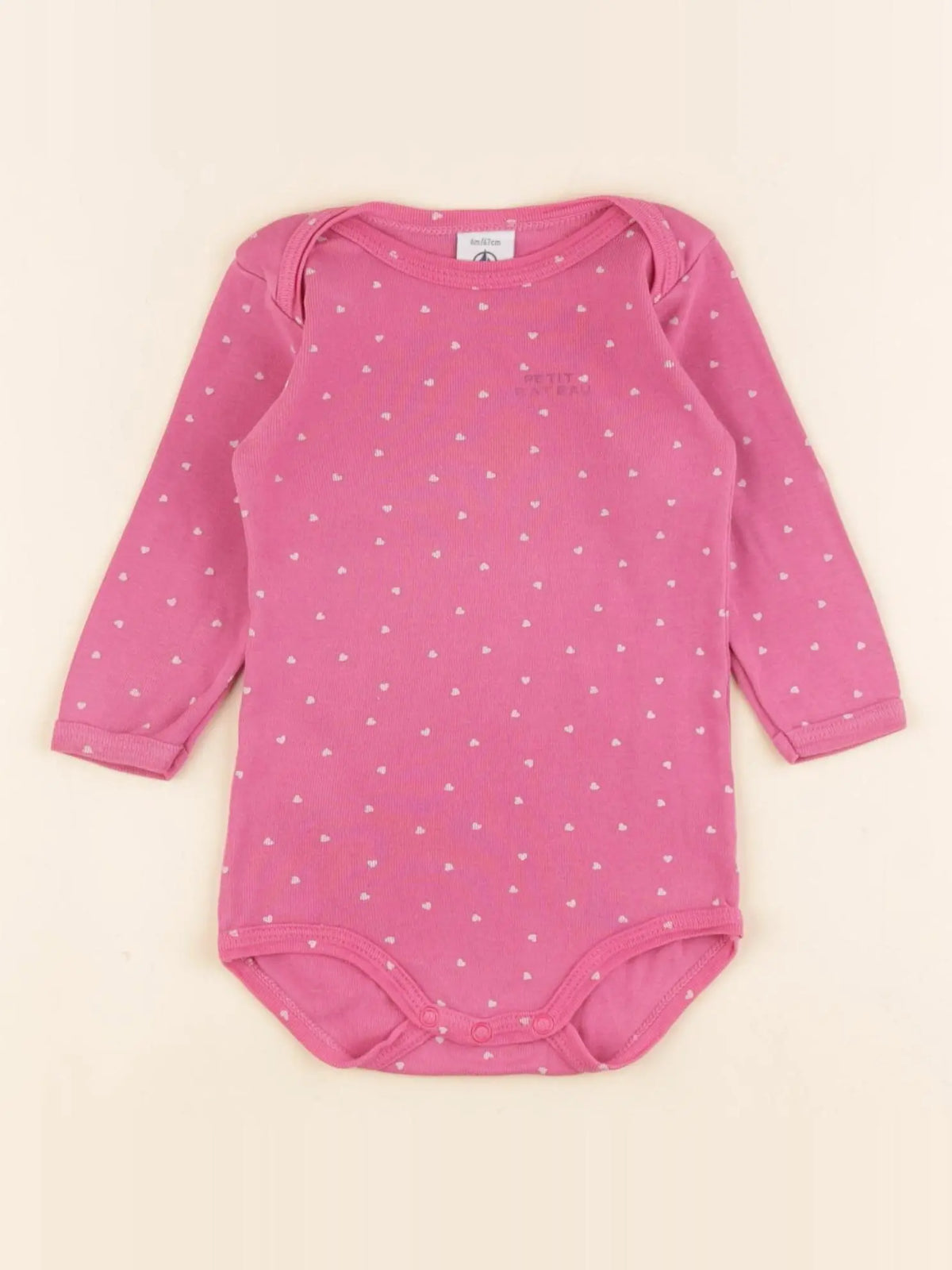 Petit Bateau - body rose - 6 mois