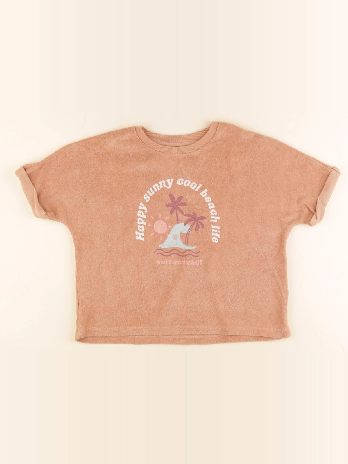 Vertbaudet - tee-shirt marron - 8 ans