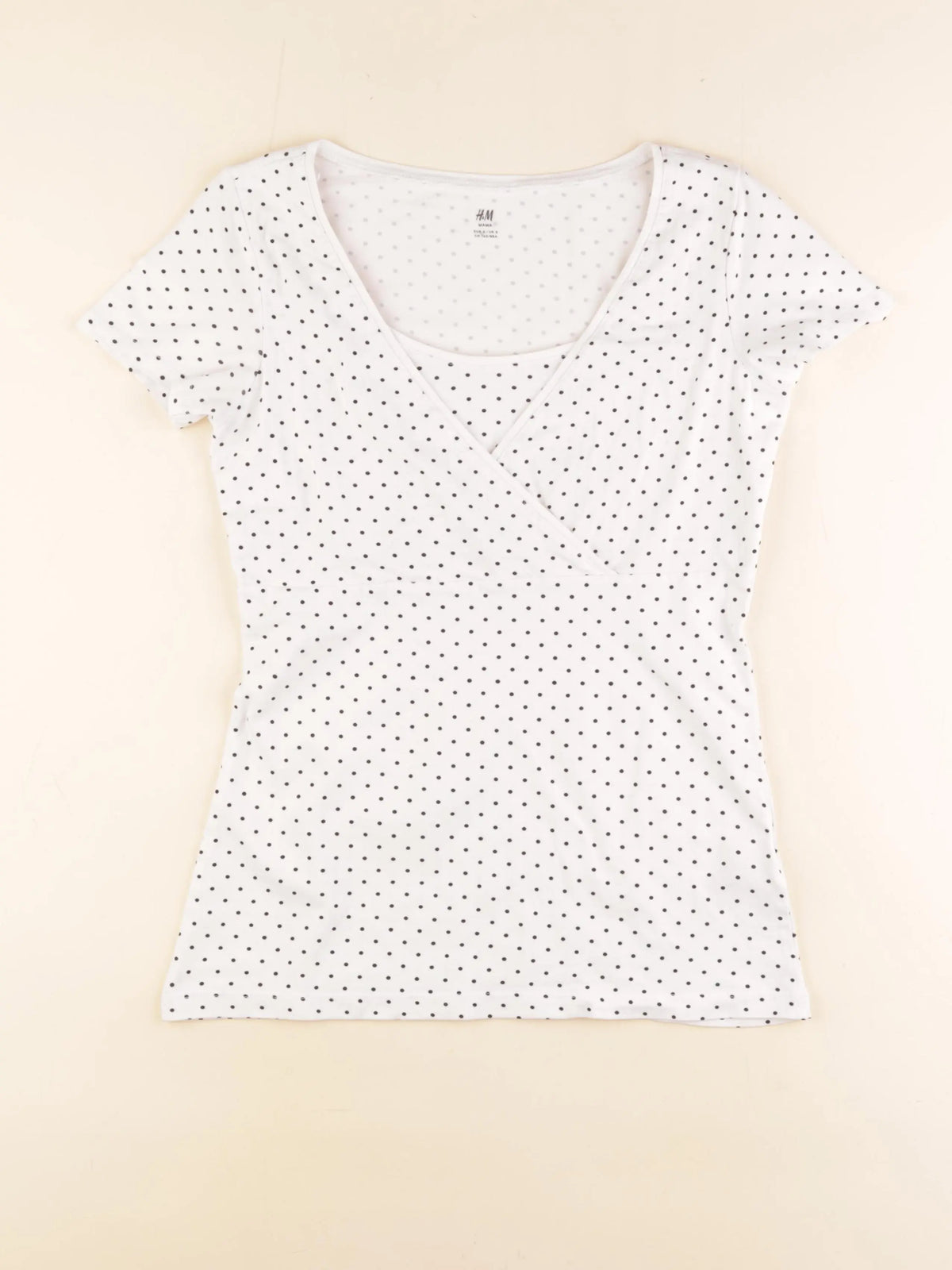 H&M - tee-shirt grossesse, allaitement blanc, noir - s
