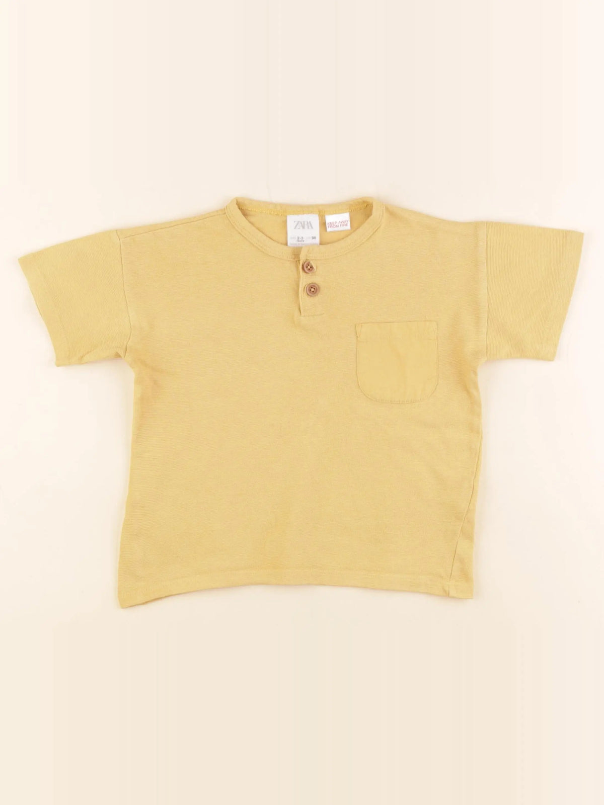 Zara - tee-shirt jaune - 2/3 ans