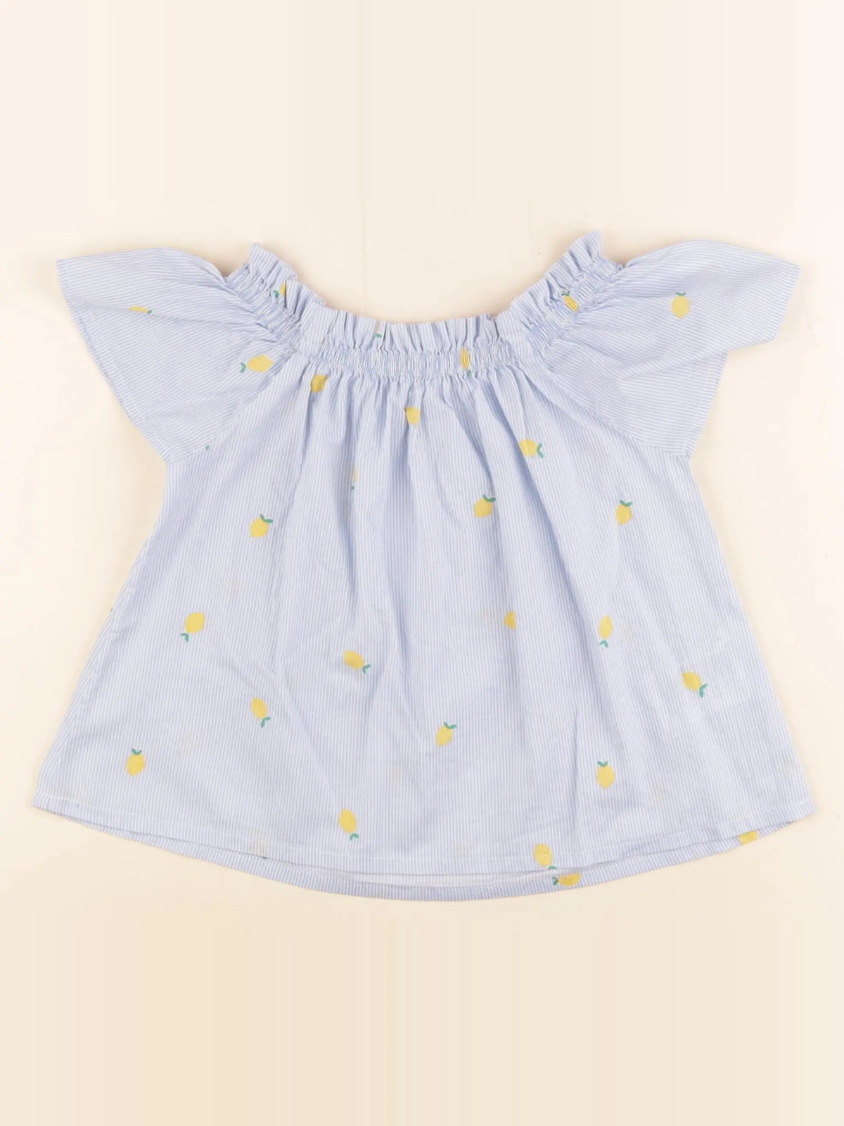 H&M - blouse bleu, jaune - 3/4 ans