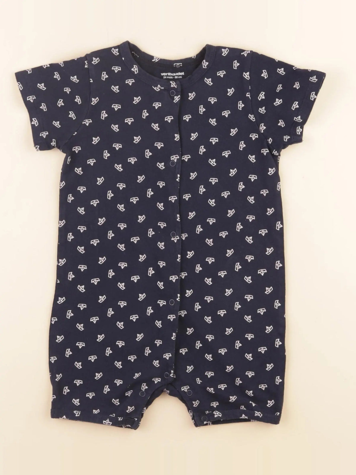 Vertbaudet - pyjama coton bleu - 24 mois