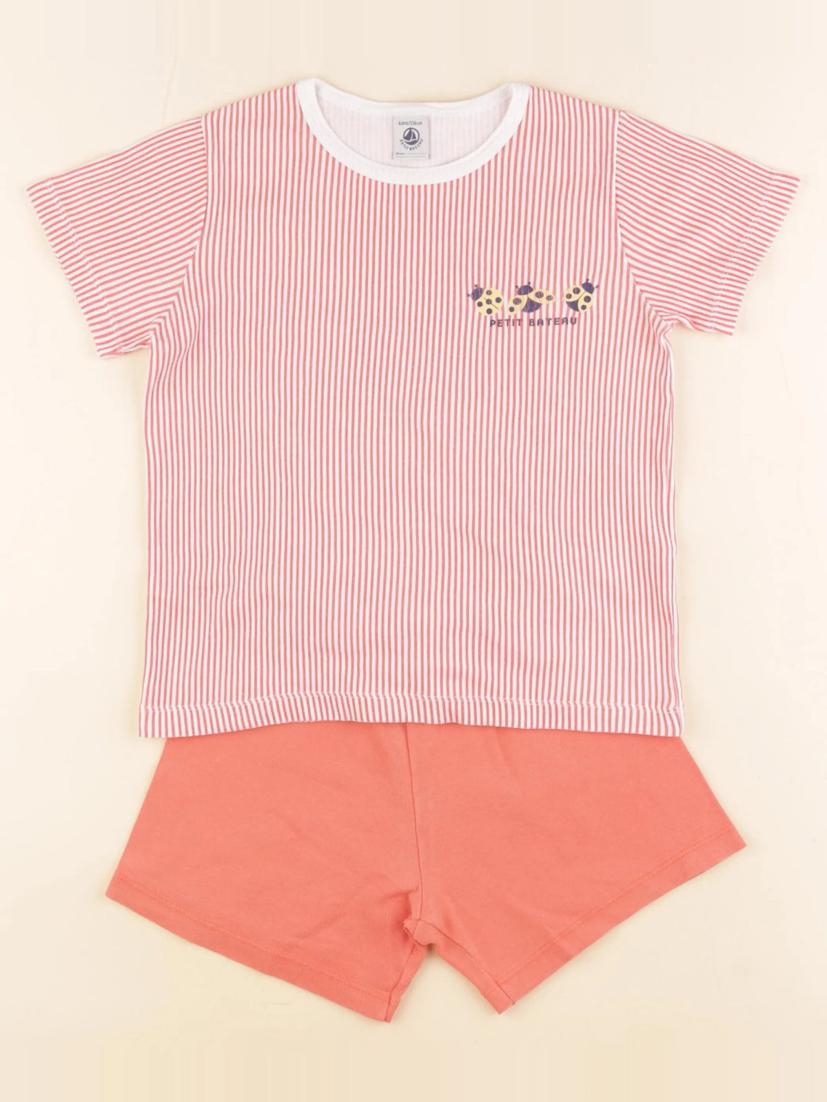 Petit Bateau - pyjama coton orange - 6 ans