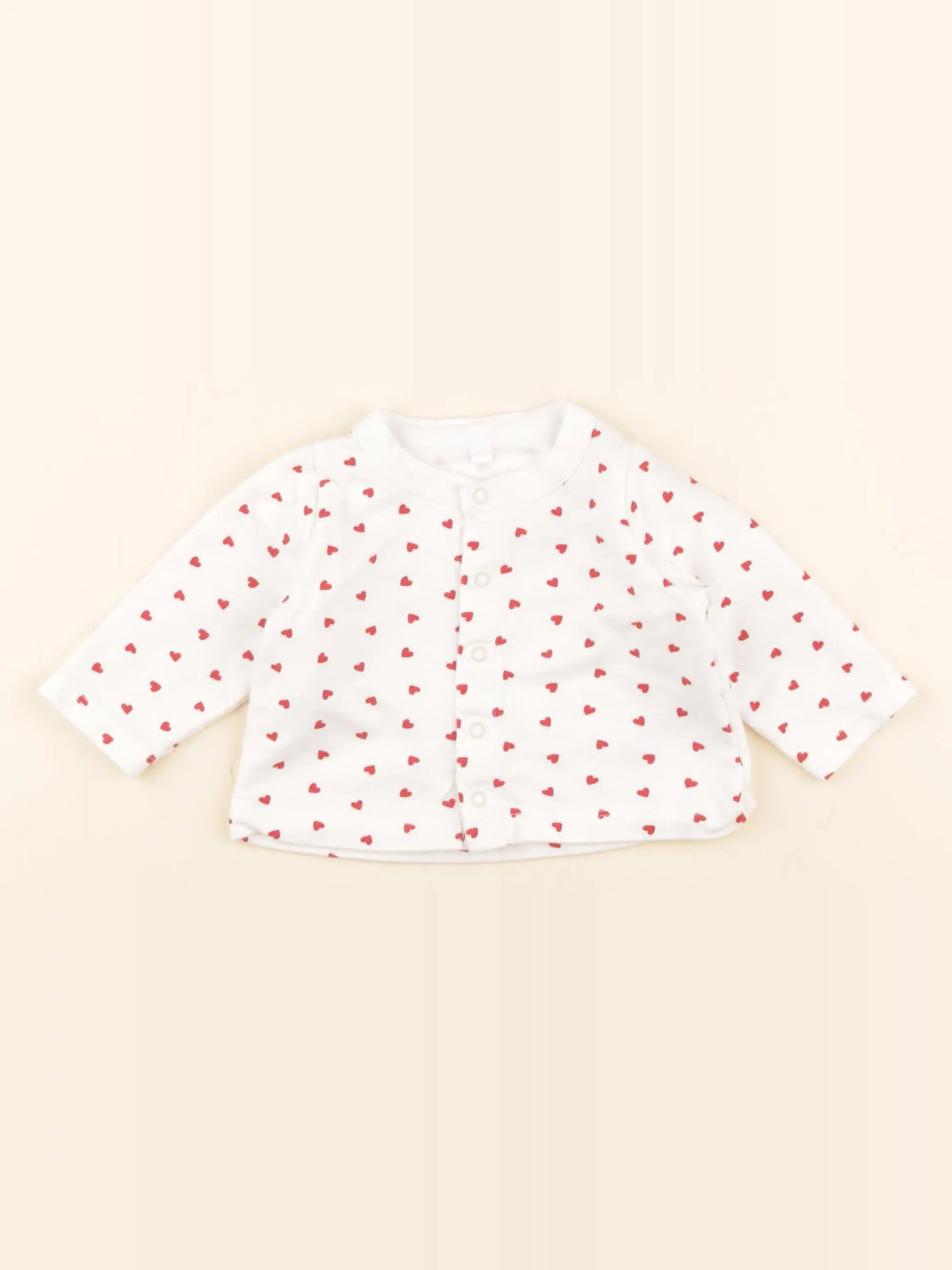 Petit Bateau - sweat rouge, blanc - 6 mois