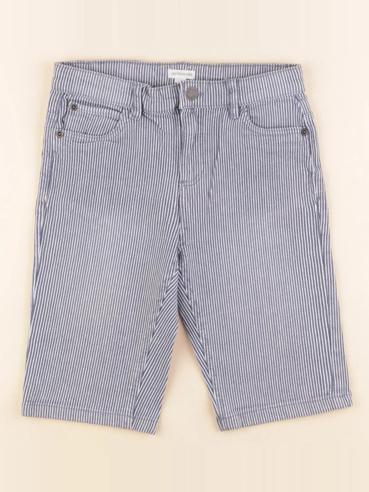 Vertbaudet - short bleu, blanc - 9 ans