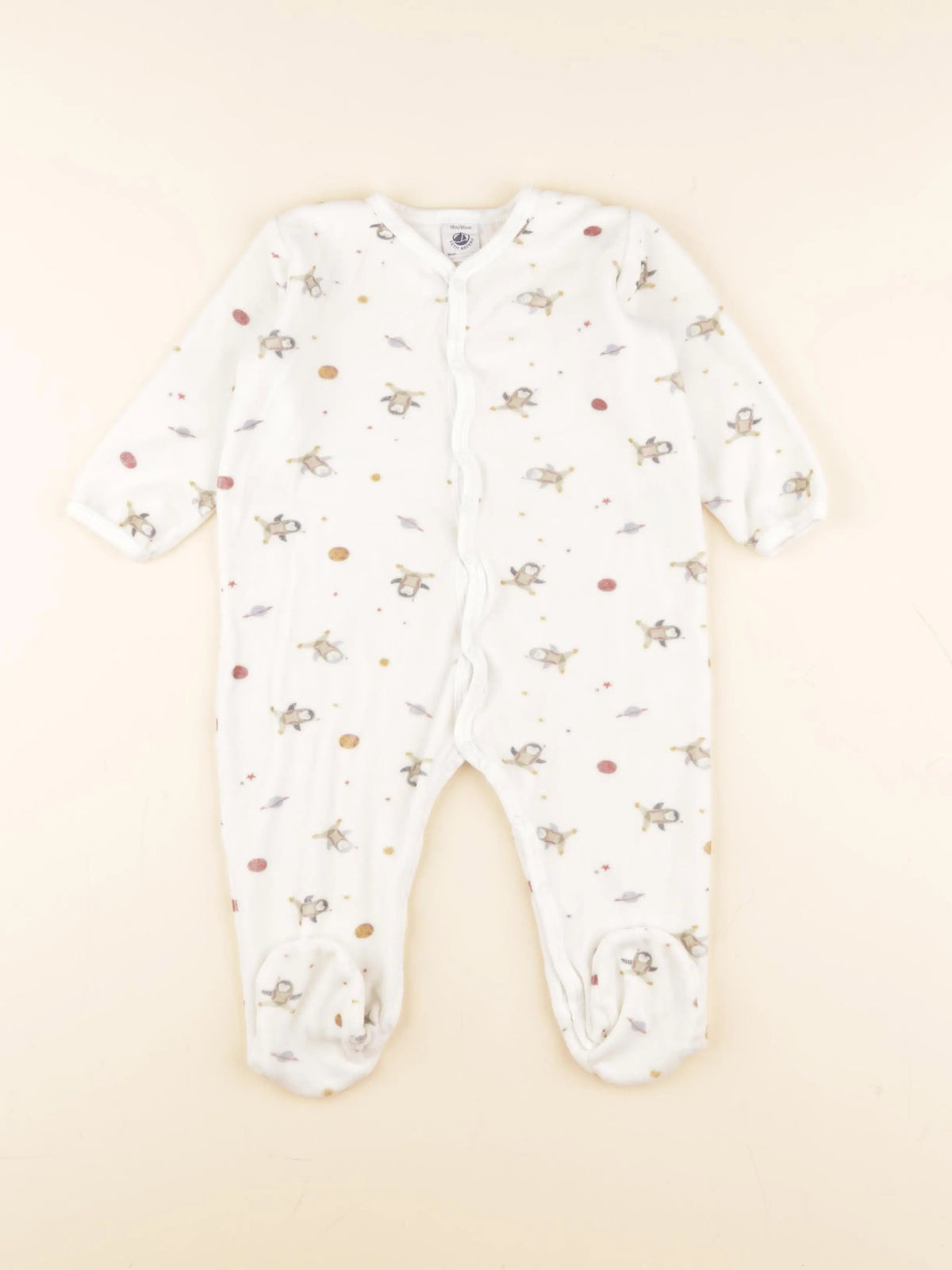 Petit Bateau - pyjama velours beige - 18 mois