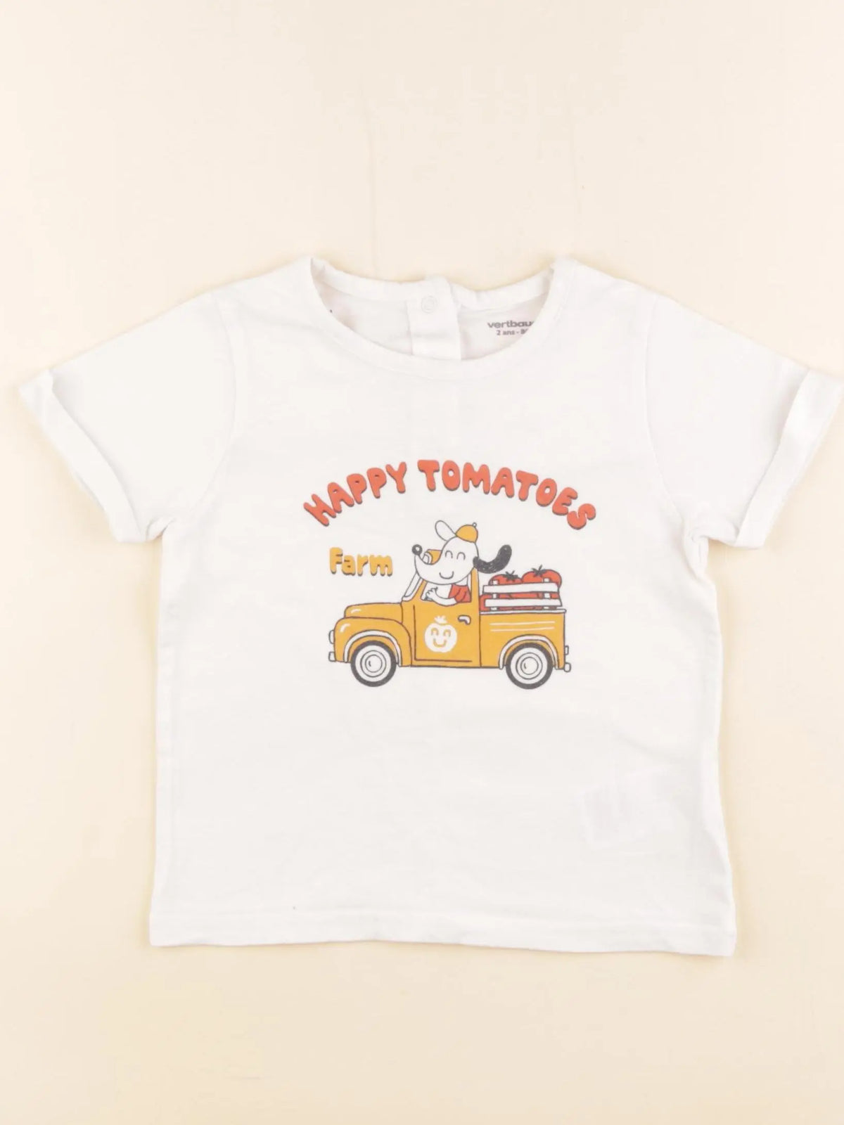 Vertbaudet - tee-shirt blanc - 2 ans