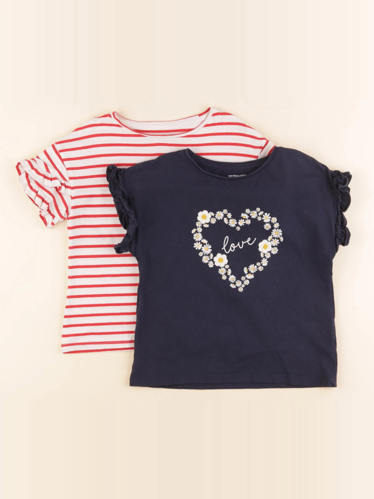 Vertbaudet - lot de 2 tee-shirts multicolore - 5 ans