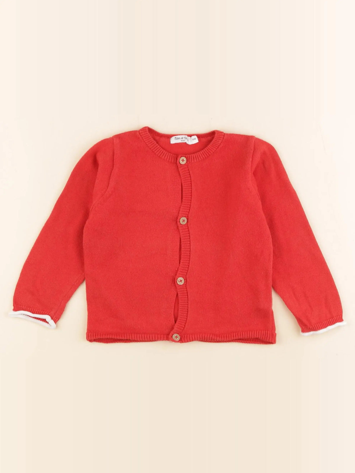 Eden & Victor - gilet rouge - 18 mois