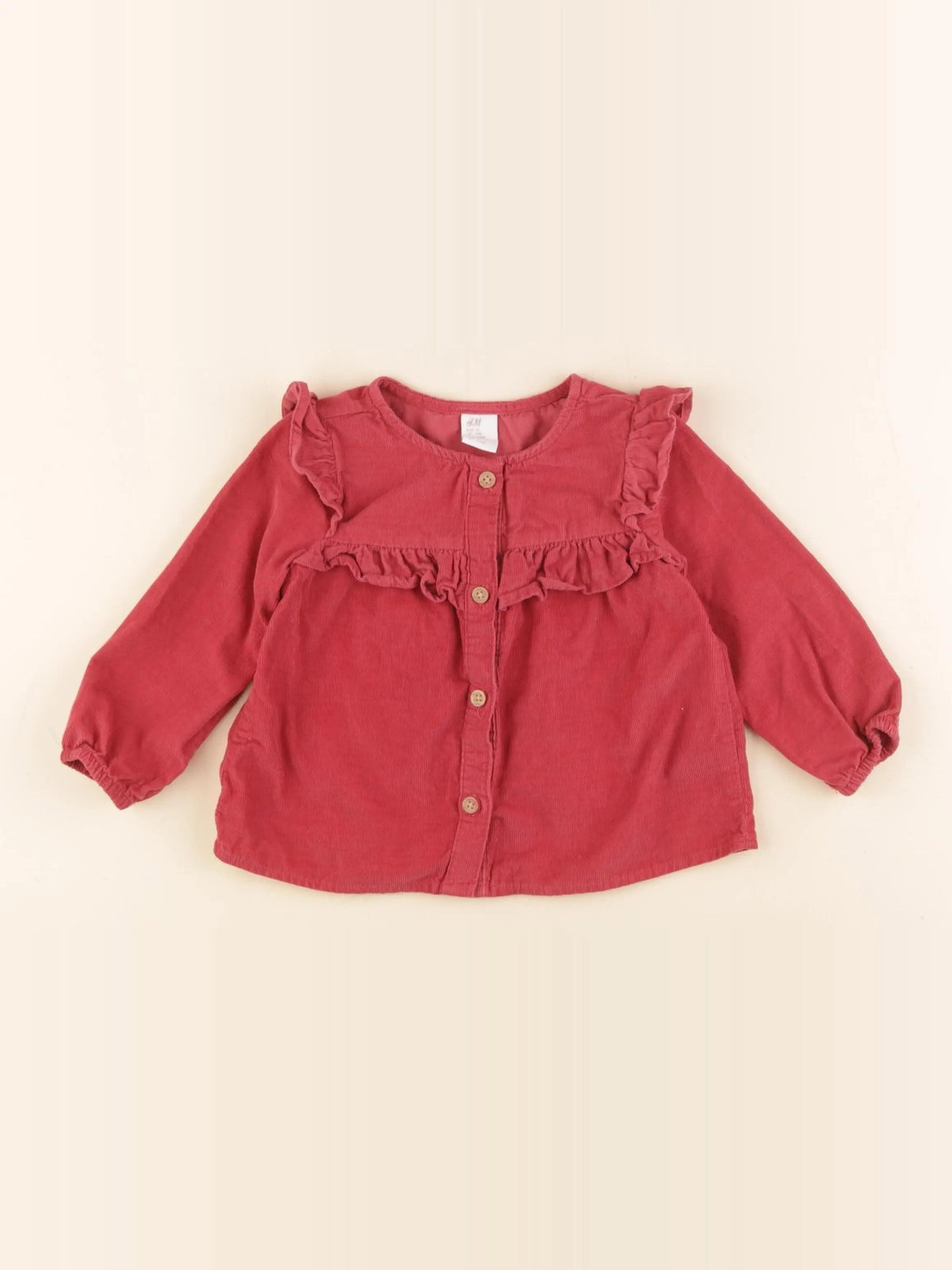 H&M - blouse rose - 6/9 mois
