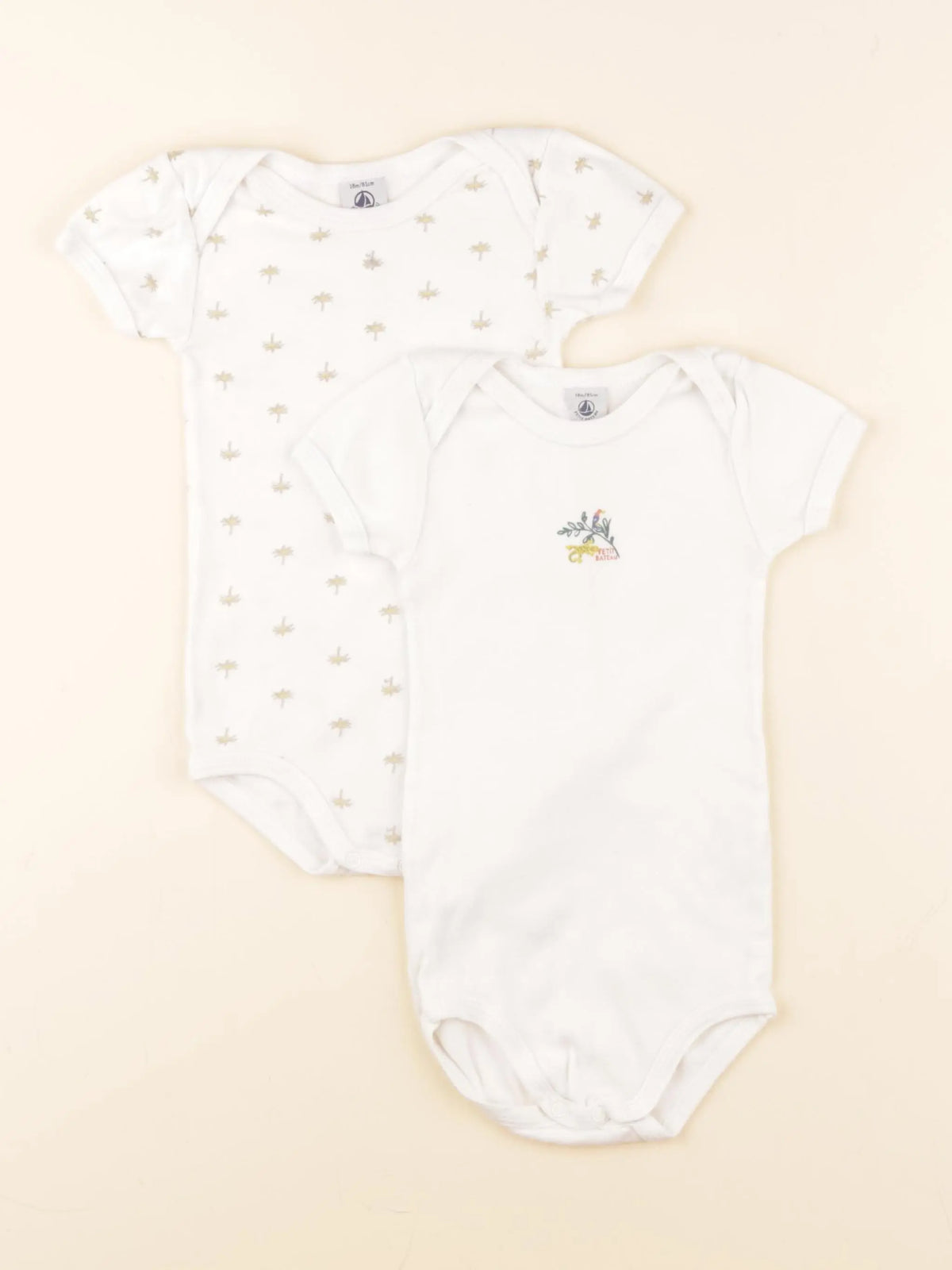 Petit Bateau - lot de 2 bodies en coton multicolore - 18 mois