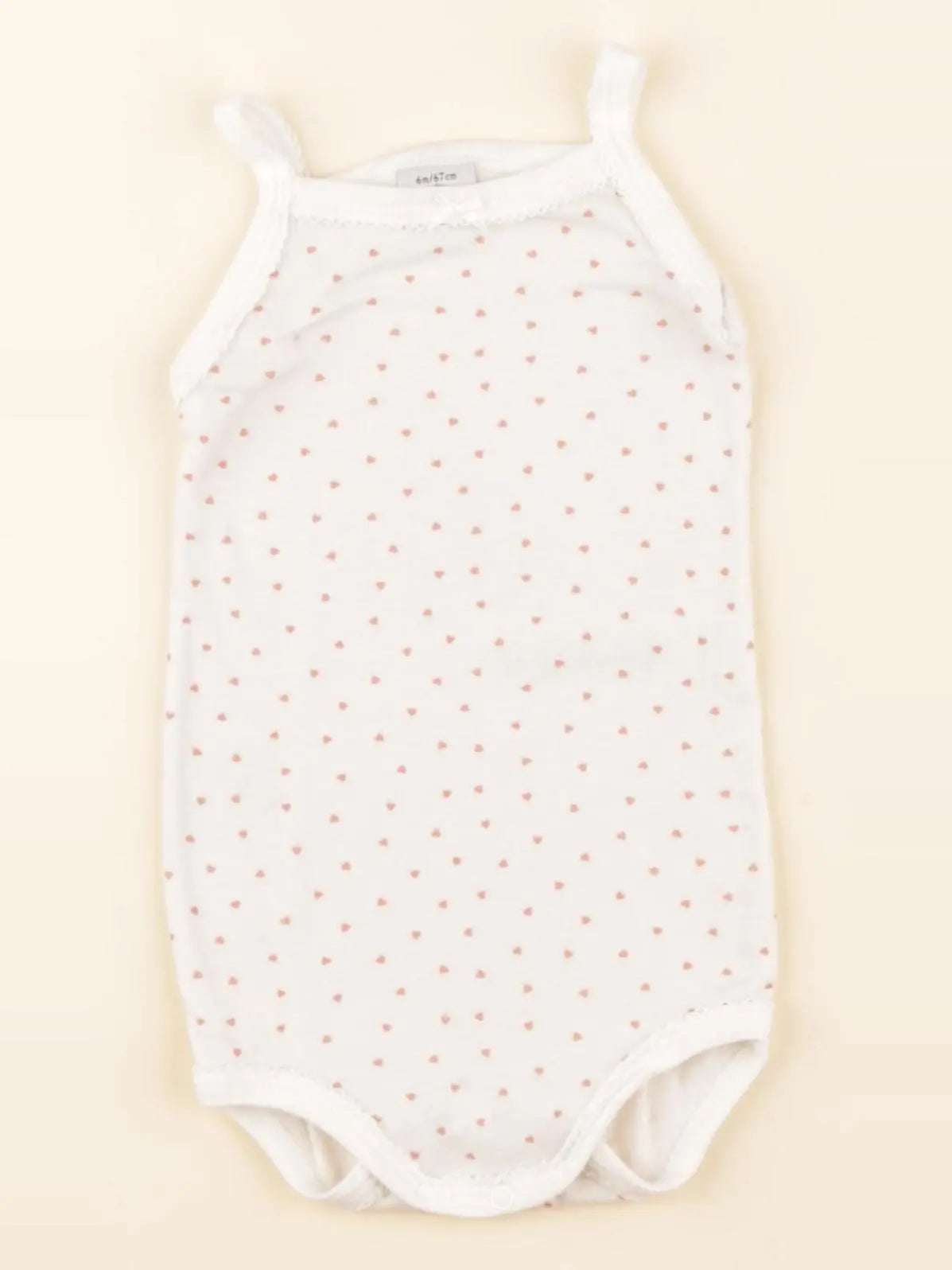 Petit Bateau - body beige, rose - 6 mois