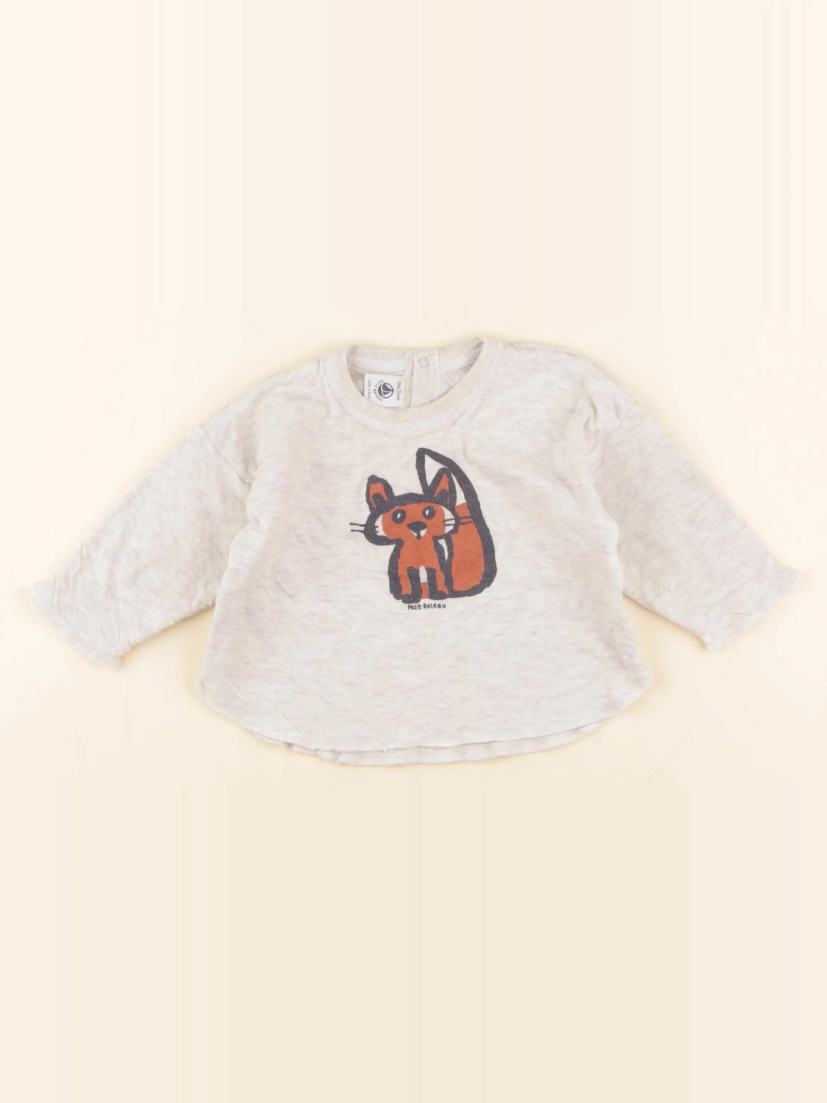 Petit Bateau - tee-shirt gris - 12 mois