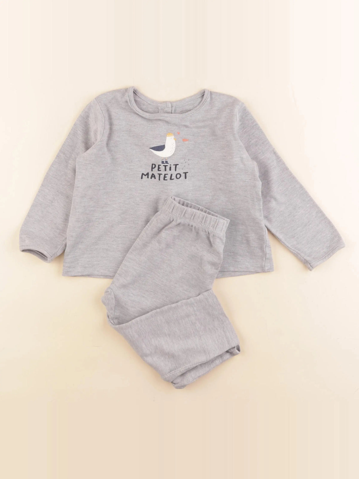 Vertbaudet - pyjama coton gris - 24 mois