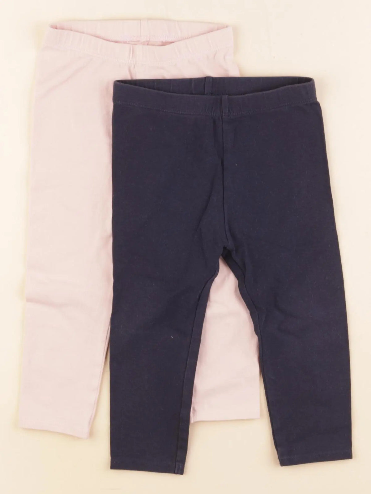 Vertbaudet - lot de 2 leggings bleu, rose - 18 mois