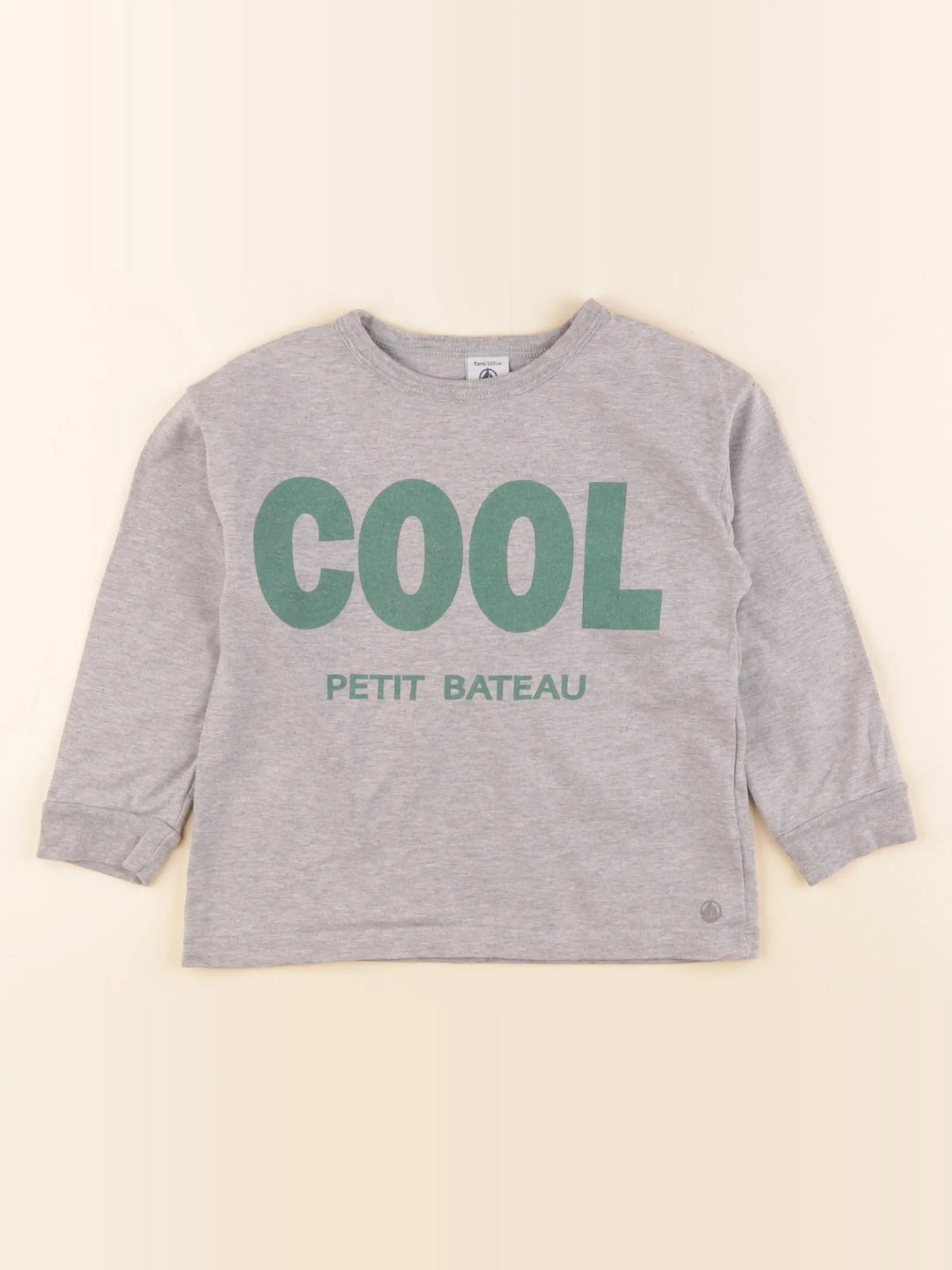 Petit Bateau - tee-shirt gris - 5 ans