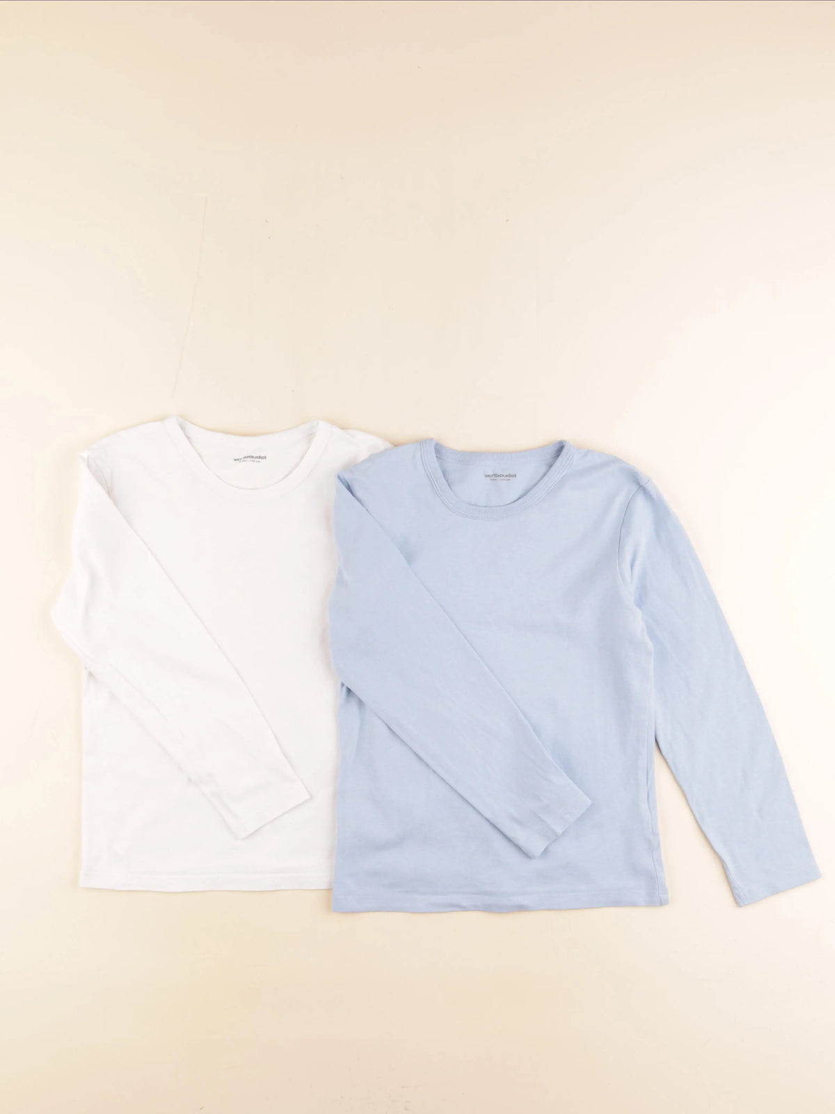 Vertbaudet - lot de 2 maillots de corps blanc, bleu - 8 ans