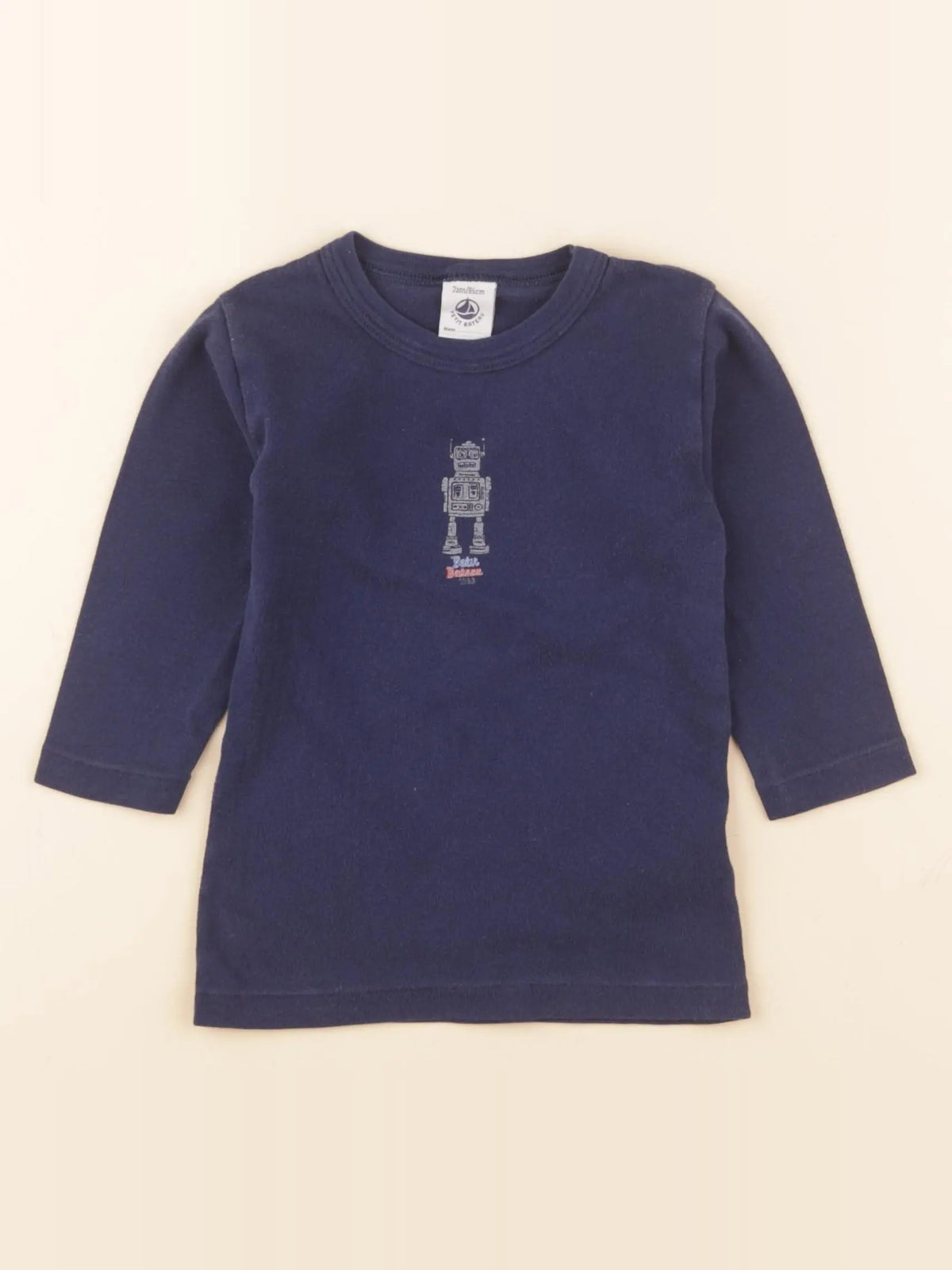 Petit Bateau - tee-shirt bleu - 2 ans