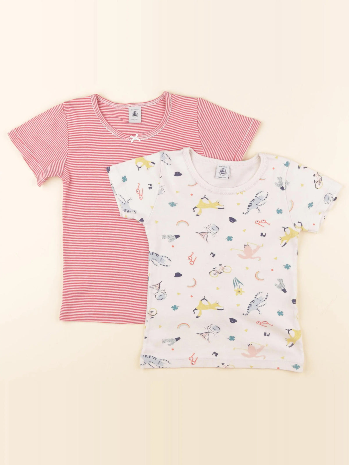 Petit Bateau - lot de 2 maillots de corps rose - 6 ans