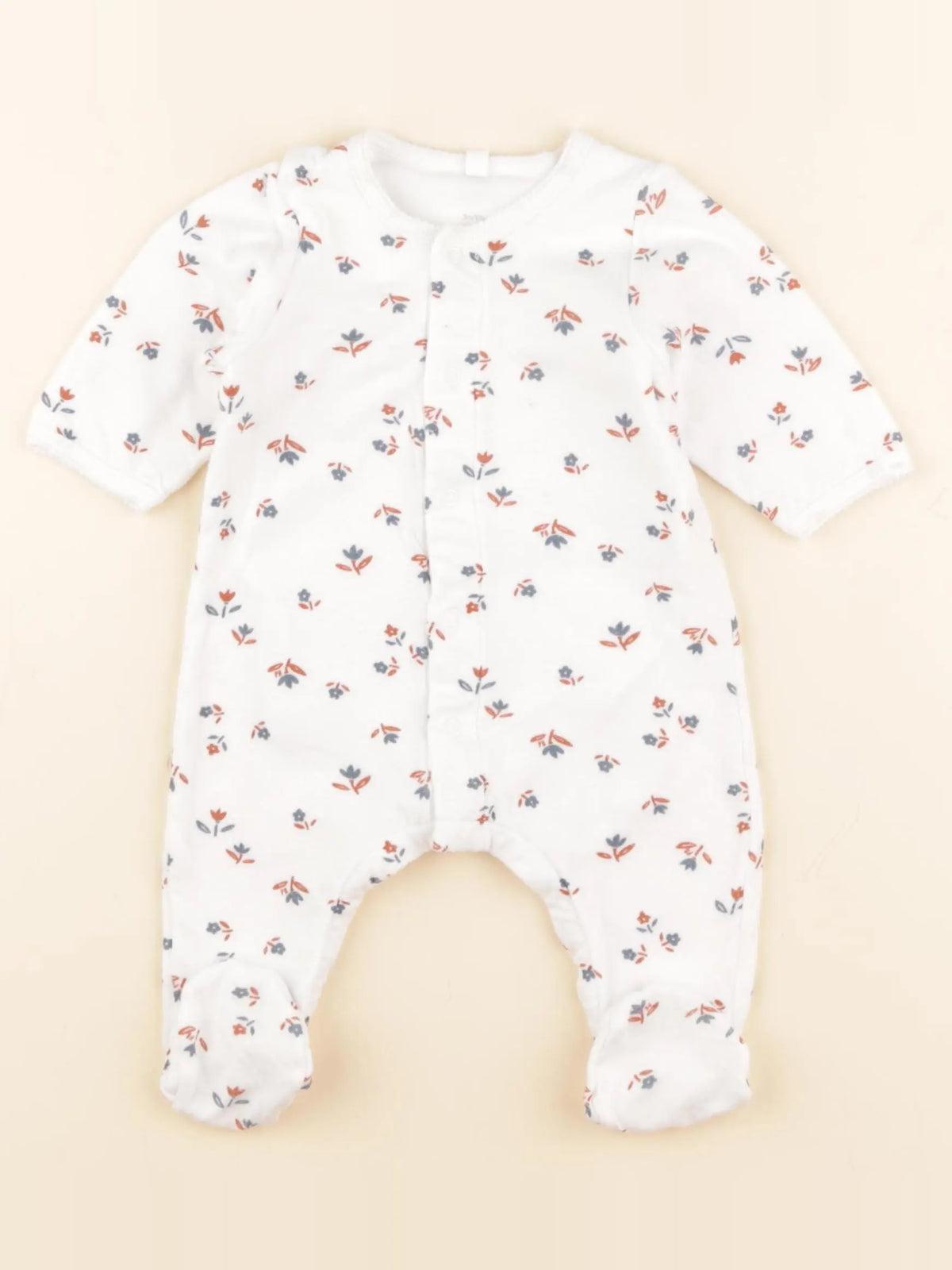Petit Bateau - pyjama coton blanc - 3 mois