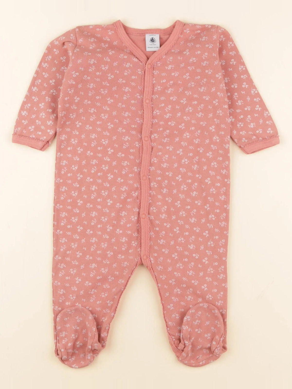 Petit Bateau - pyjama coton rose - 6 mois