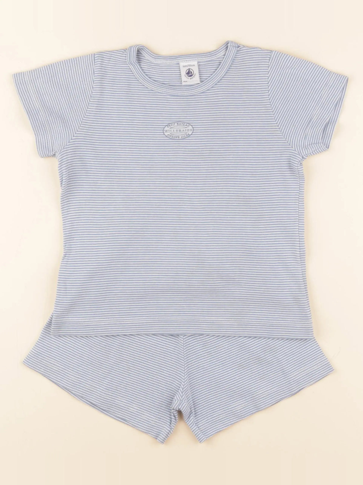 Petit Bateau - pyjama coton bleu - 4 ans