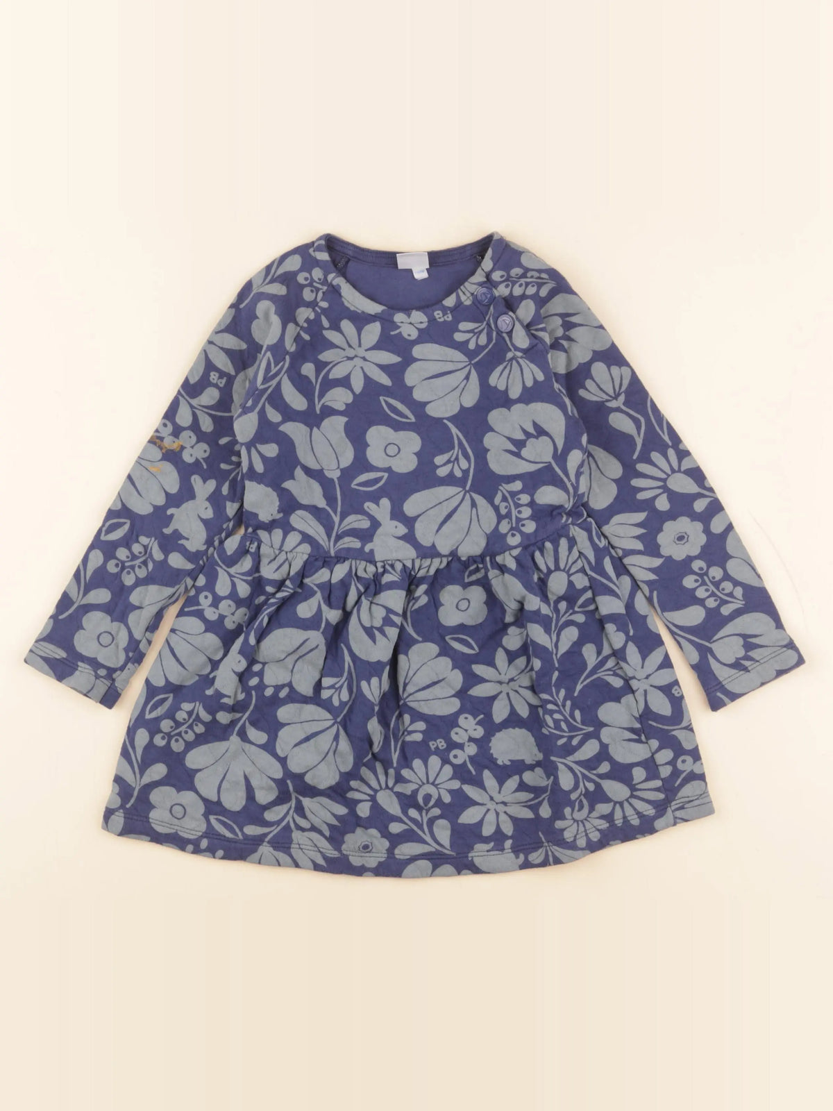 Petit Bateau - robe bleu - 5 ans