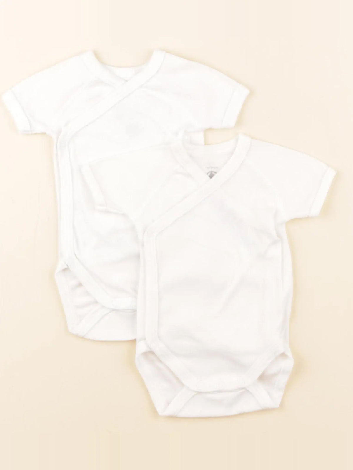 Petit Bateau - lot de 2 bodies en coton blanc - 1 mois