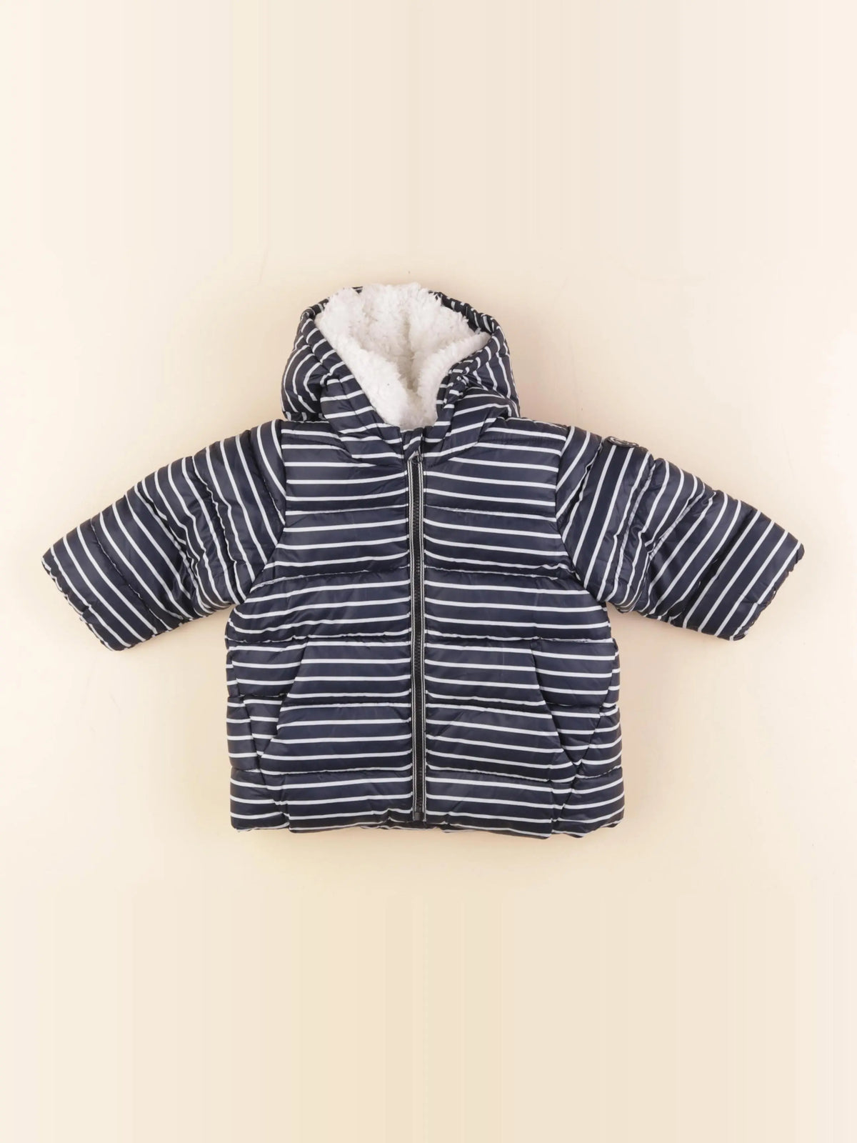 Petit Bateau - doudoune bleu - 6 mois